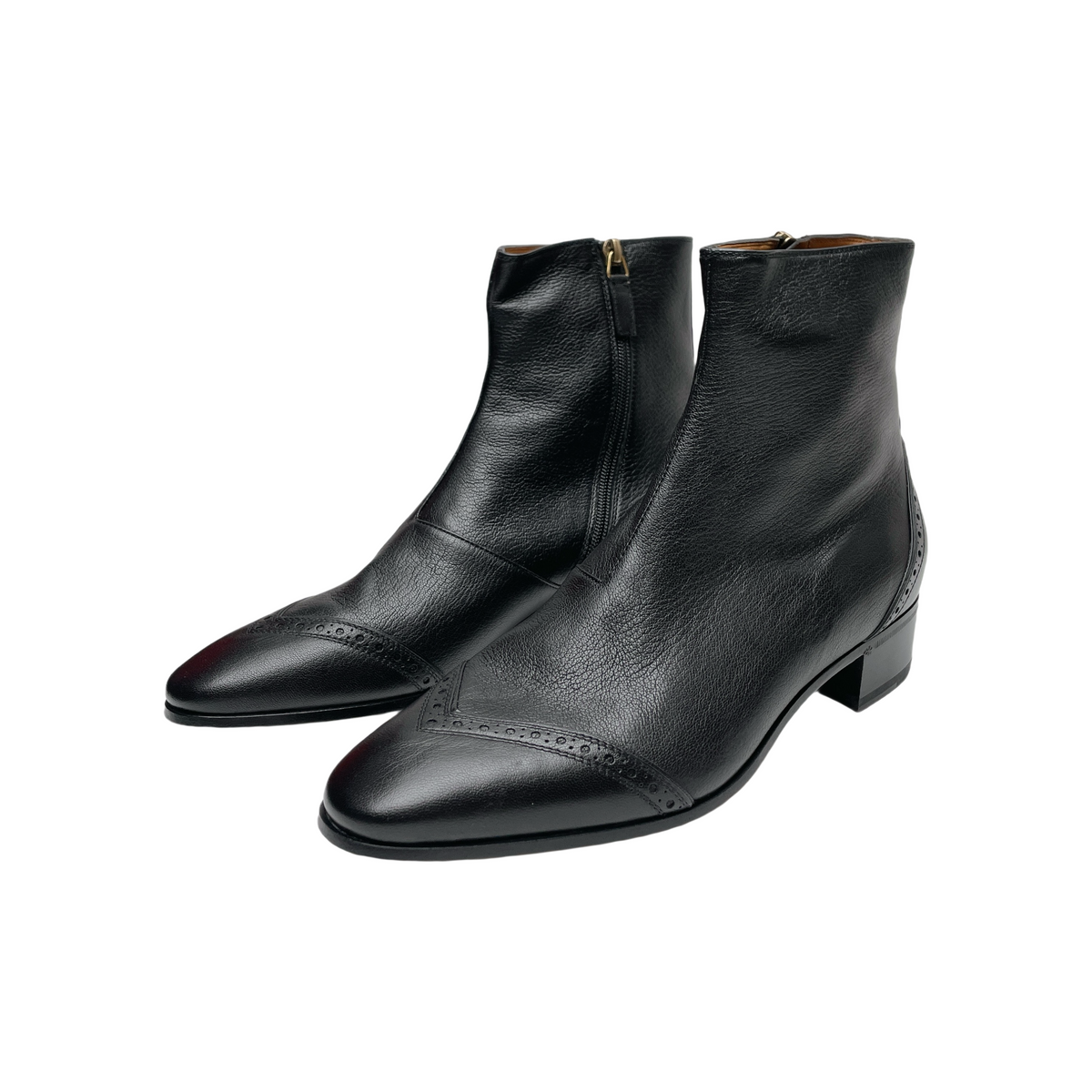 GUCCI AUROVILLE HALF HORSEBIT WINGTIP ANKLE BOOTS