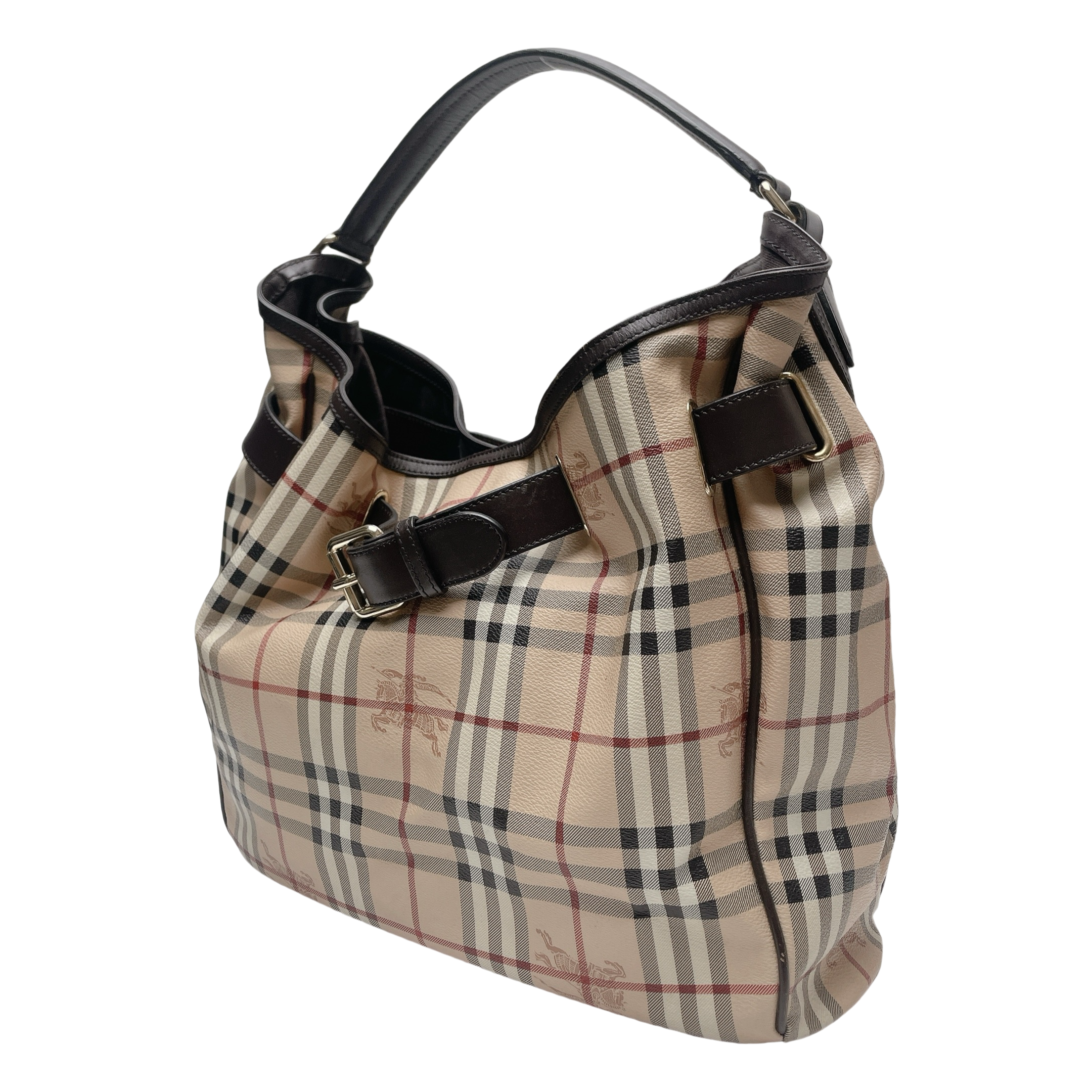 BURBERRY HAYMARKET CHECK MEDIUM WILENMORE HOBO TOTE