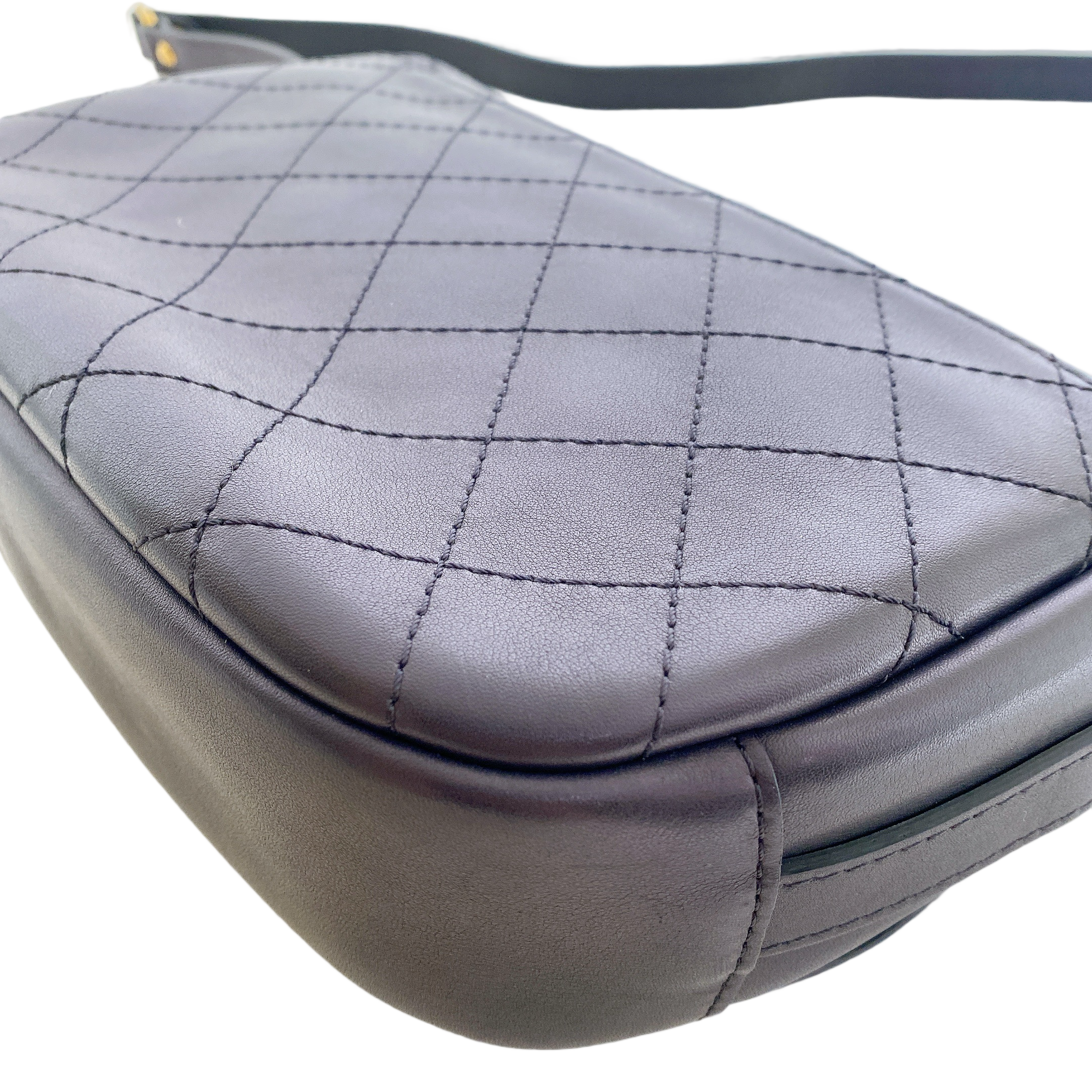 CHANEL CC BLACK SADDLE TYPE MESSENGER