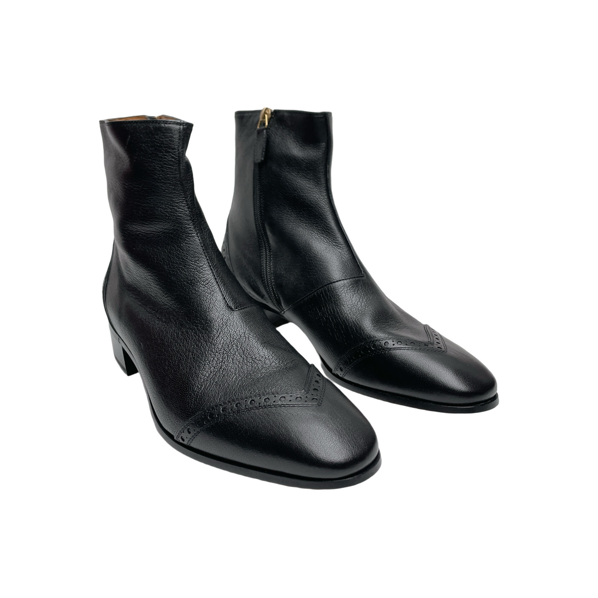GUCCI AUROVILLE HALF HORSEBIT WINGTIP ANKLE BOOTS