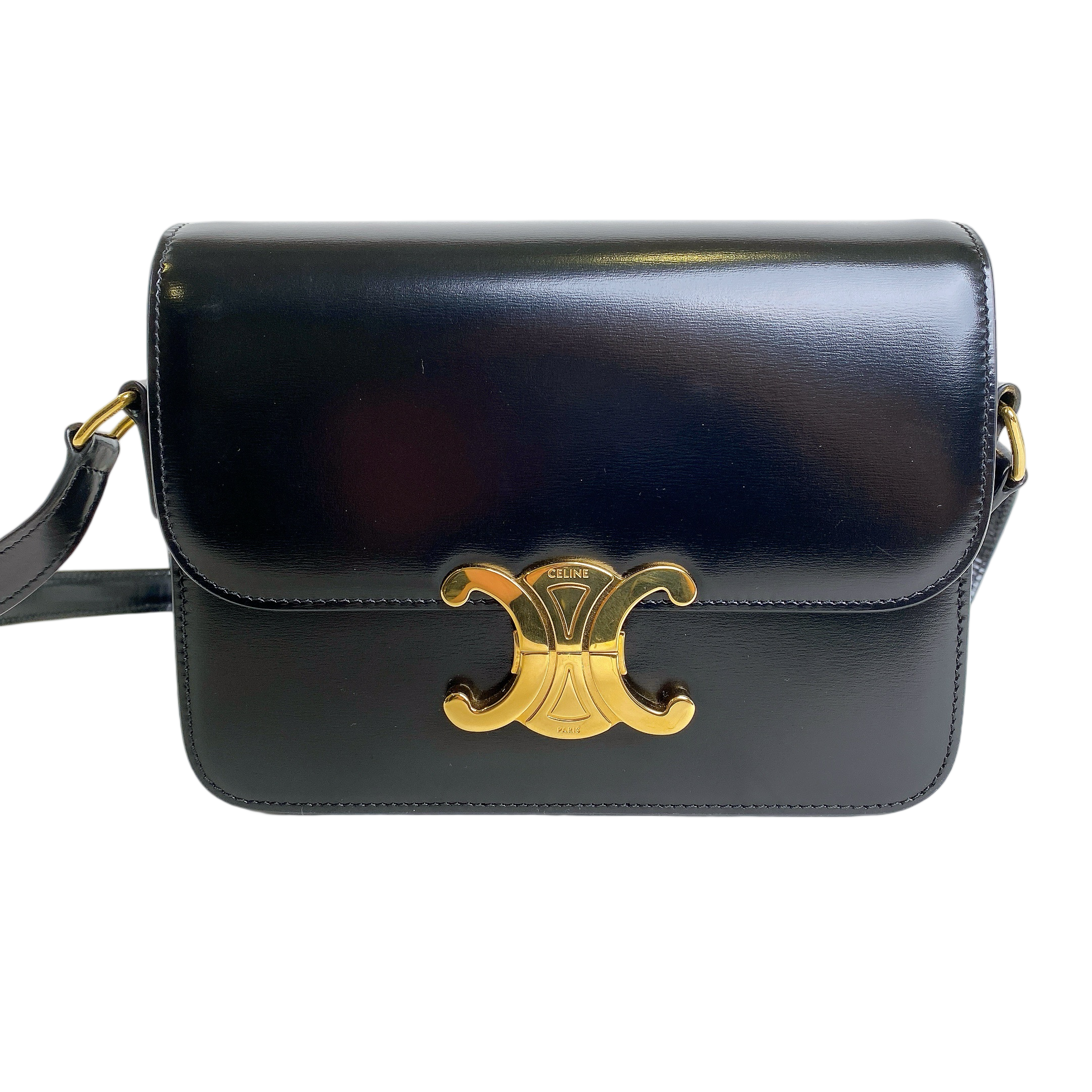 CELINE TEEN TRIOMPHE BAG IN SHINY