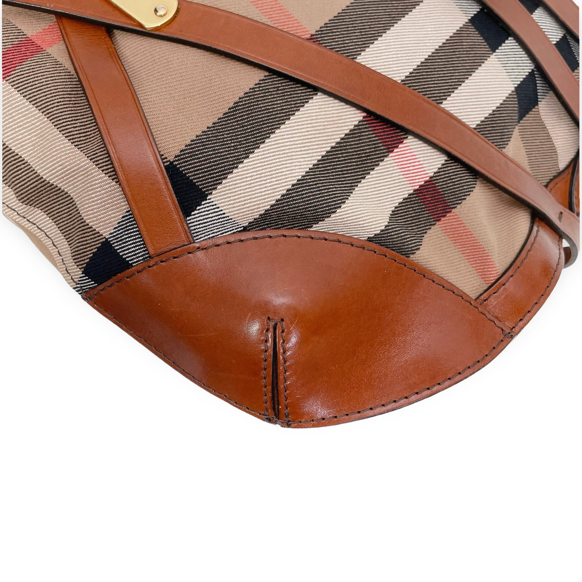 BURBERRY HOUSE CHECK BRIDLE DUTTON HOBO BAG