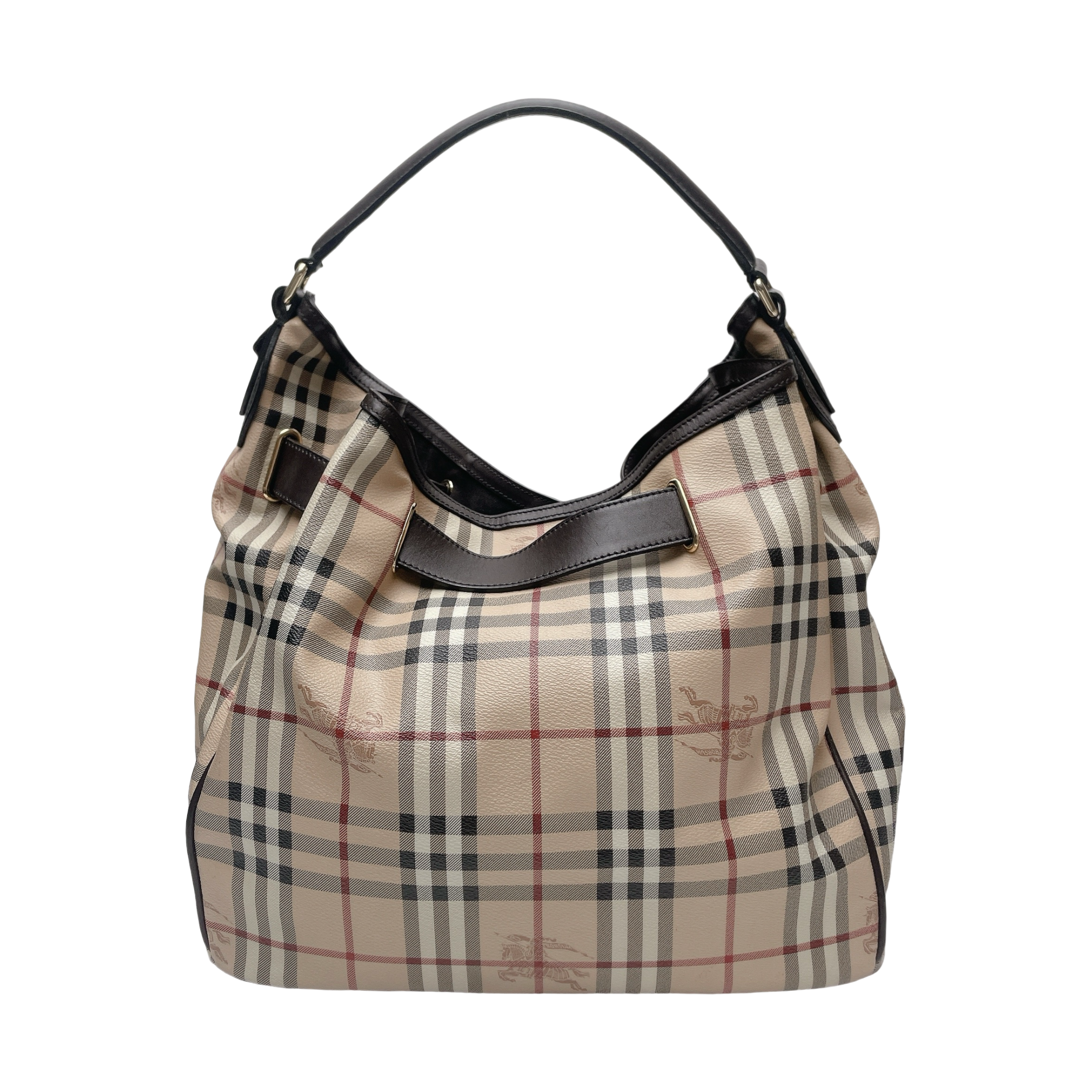 BURBERRY HAYMARKET CHECK MEDIUM WILENMORE HOBO TOTE