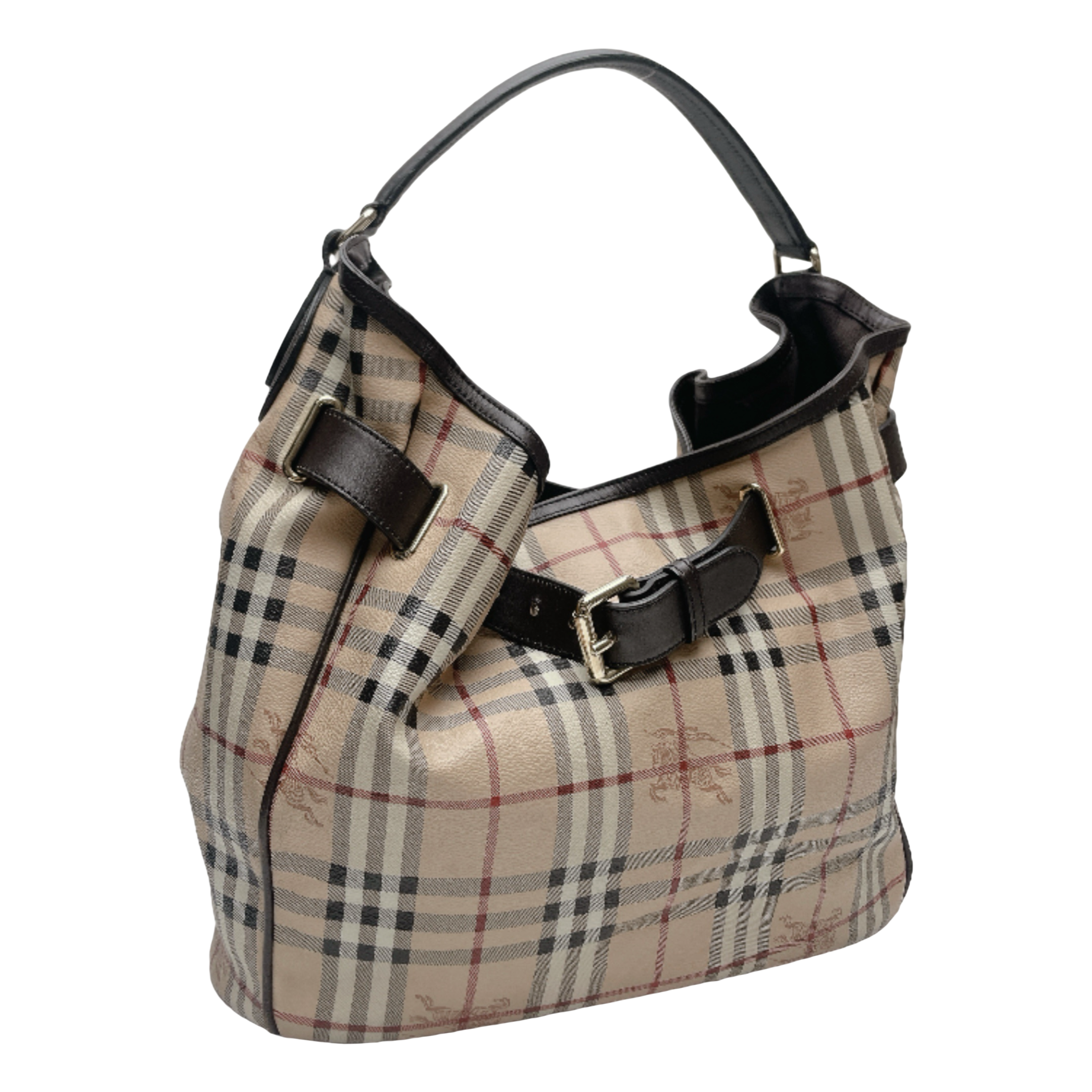BURBERRY HAYMARKET CHECK MEDIUM WILENMORE HOBO TOTE