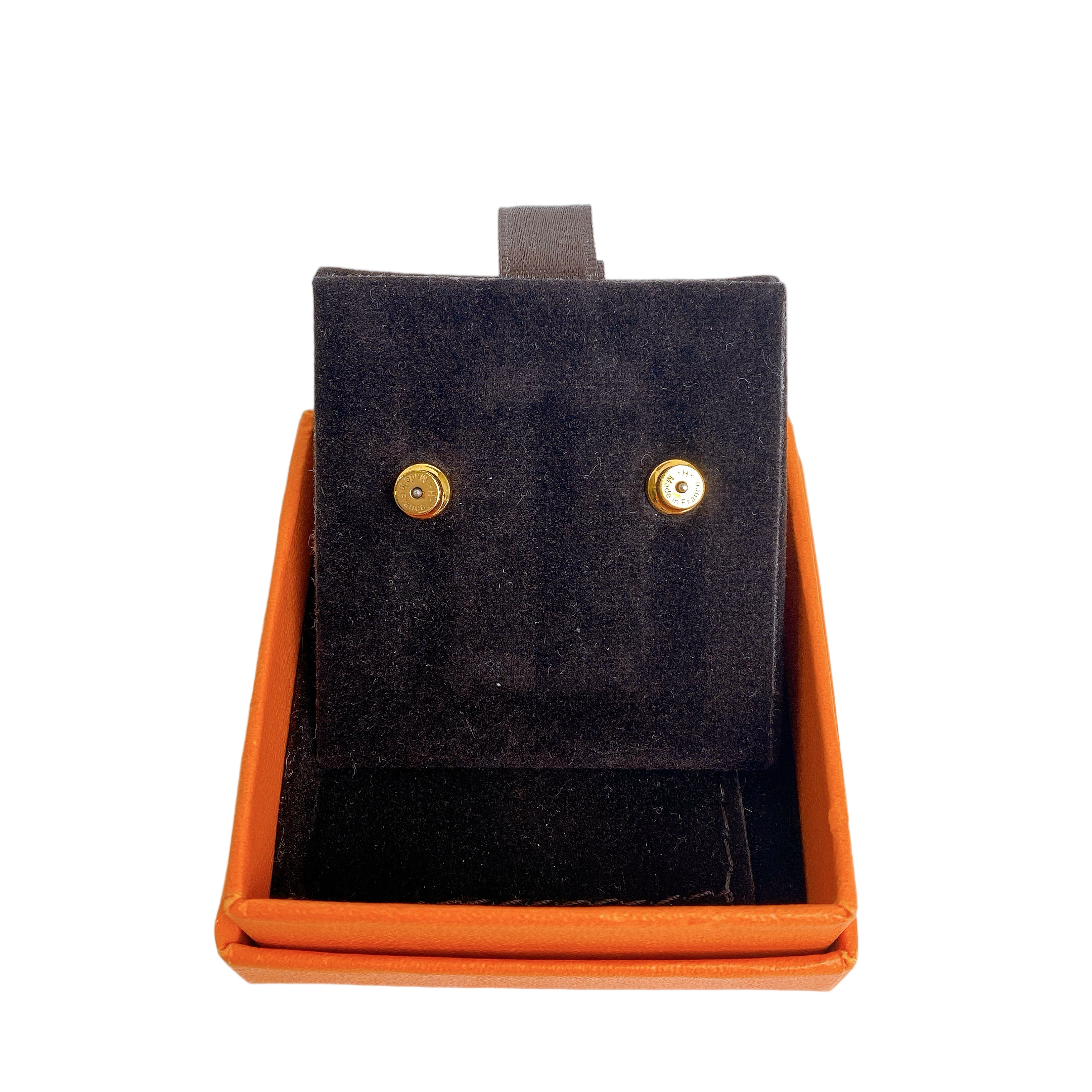 HERMES EARRING MINI POP H IN ORANGE