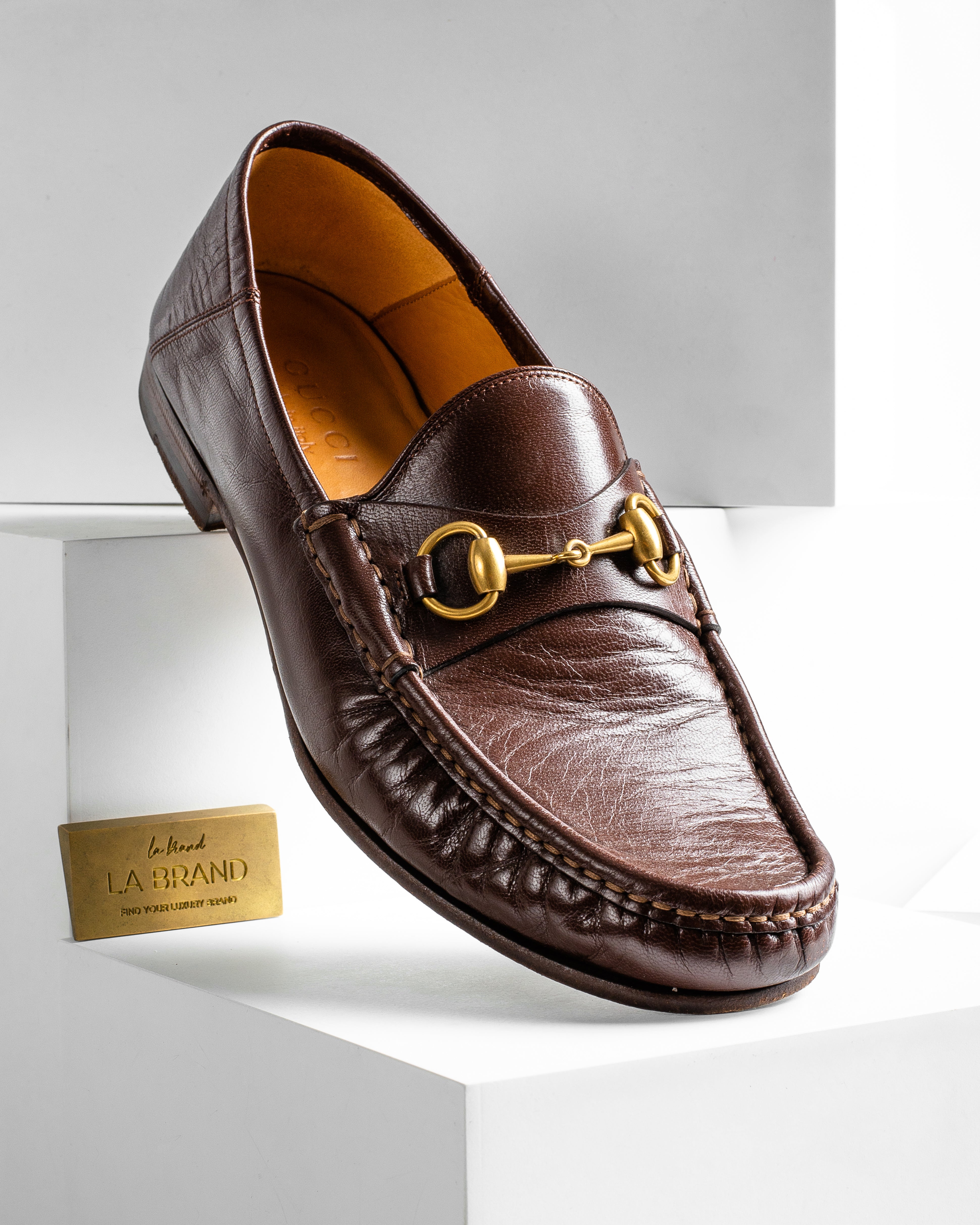 Gucci Donnie Horsebit Brown Leather Loafer