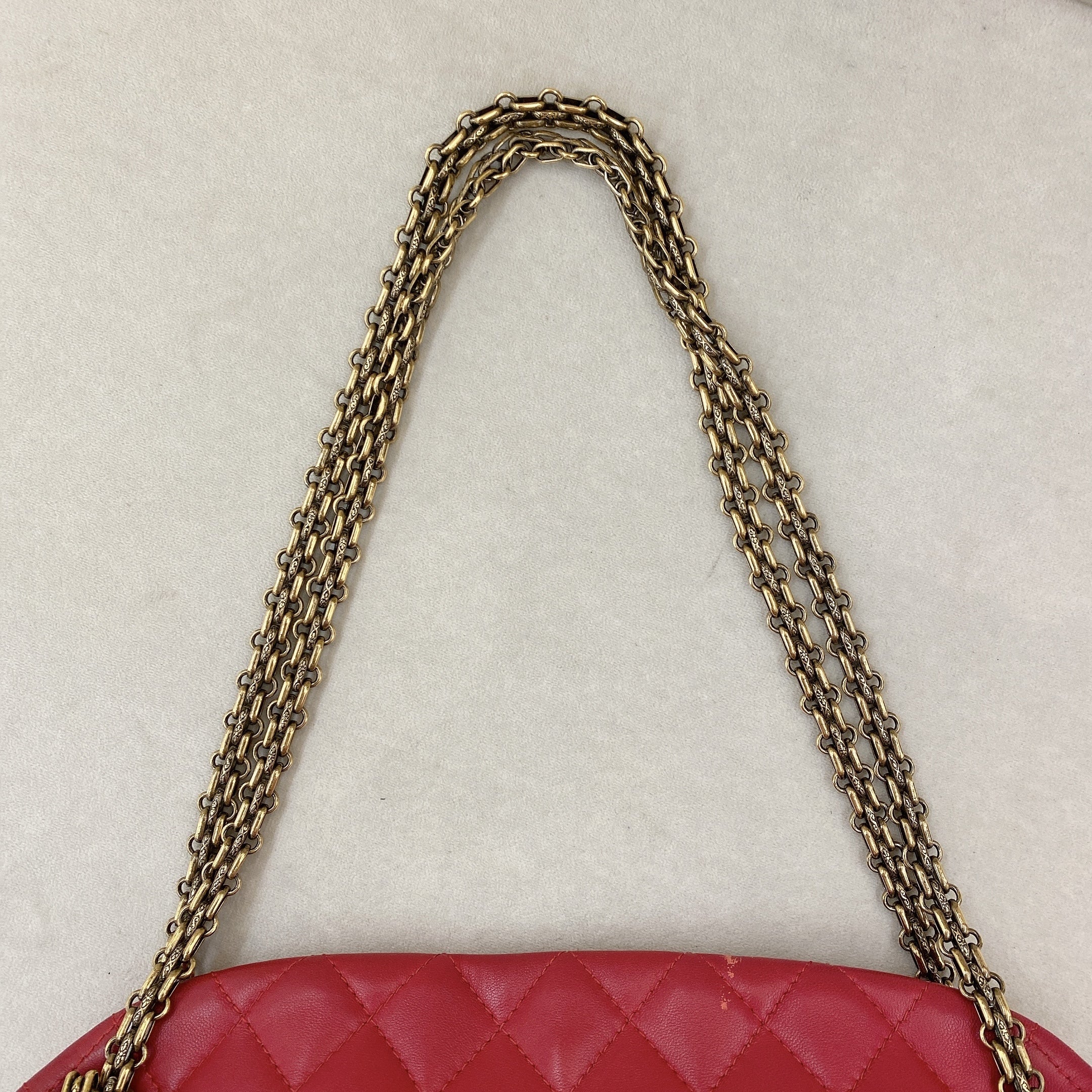 Chanel Lambskin Red Medium Mademoiselle Bowling Bag