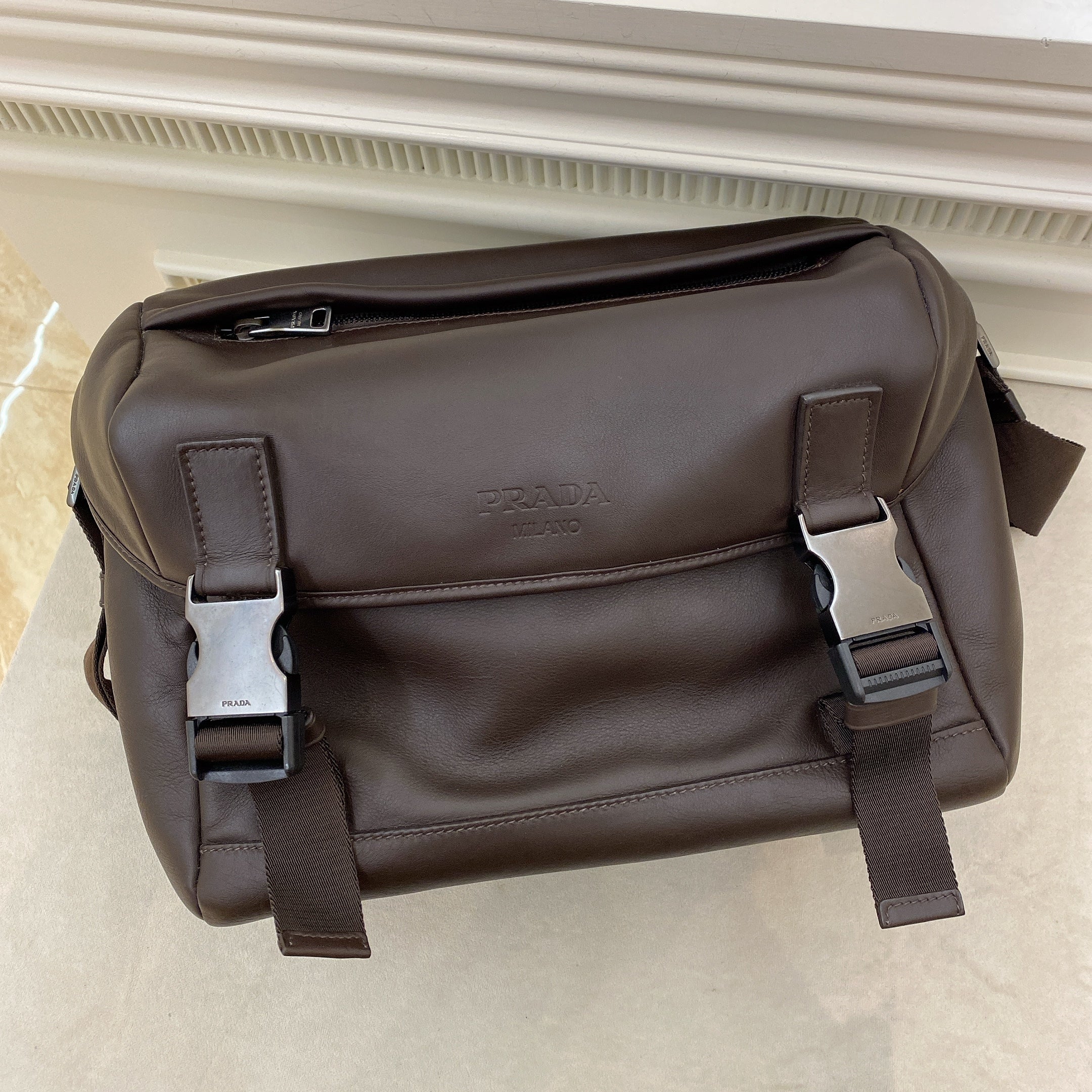 Prada Calfskin Messenger Bag