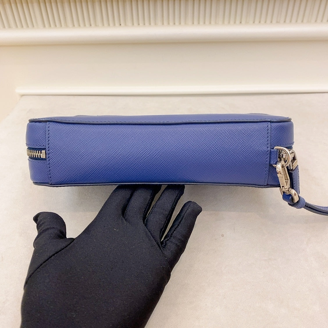 Prada Saffiano Blue Clutch