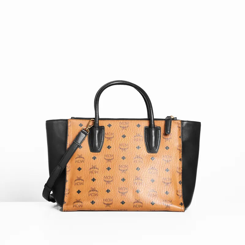 MCM Tote Bag Visetos with Double Zip