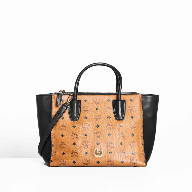 MCM Tote Bag Visetos with Double Zip