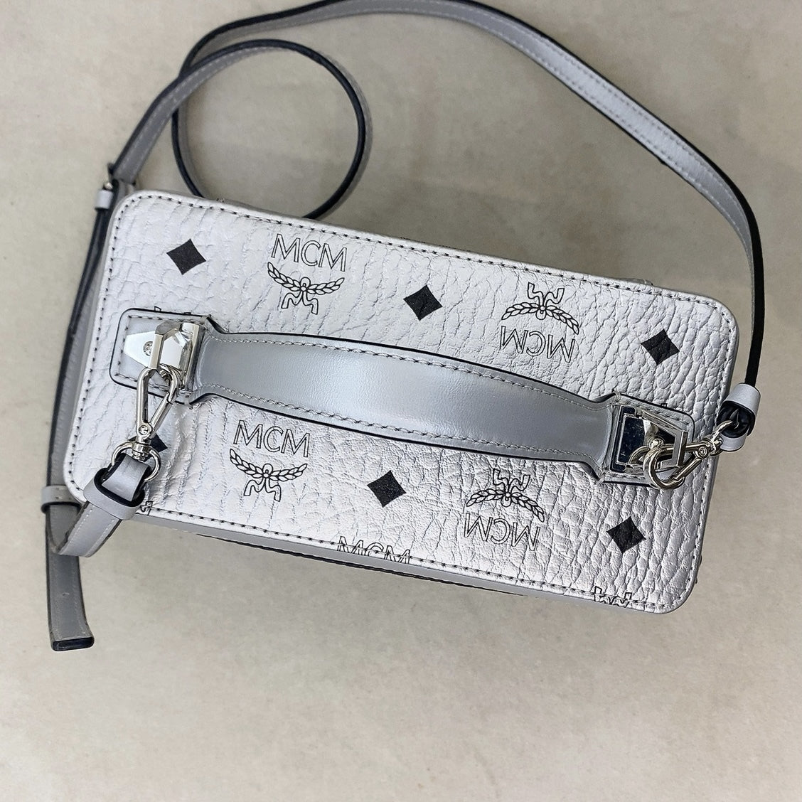 MCM Metallic Visetos Vanity in Silver