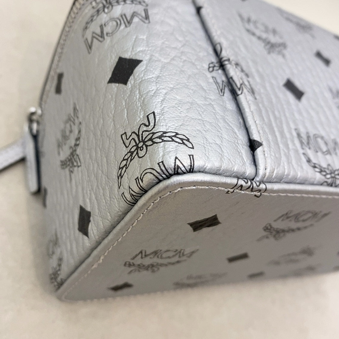 MCM Metallic Visetos Vanity in Silver