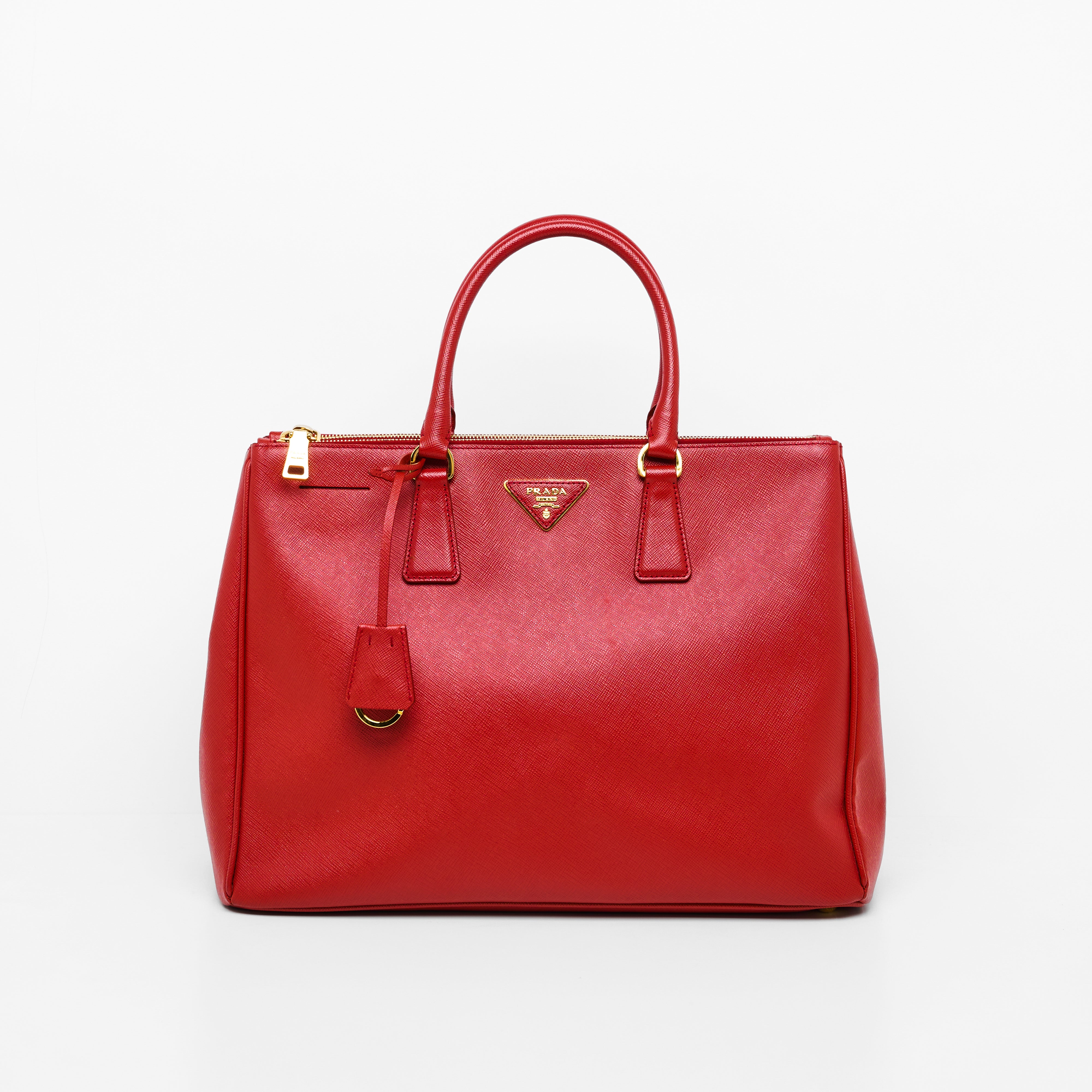 Prada Galleria Saffiano Bag In Red