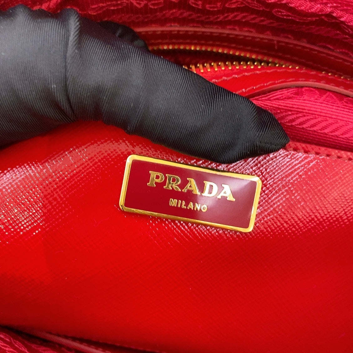 Prada Red & Yellow Saffiano Bicolor Double Top Handle Totebag