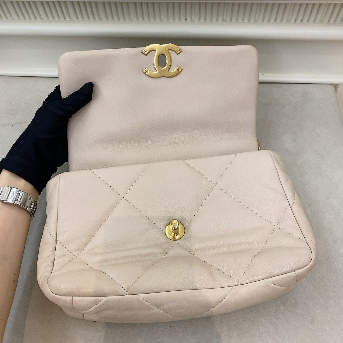 Chanel 19 Small in Beige