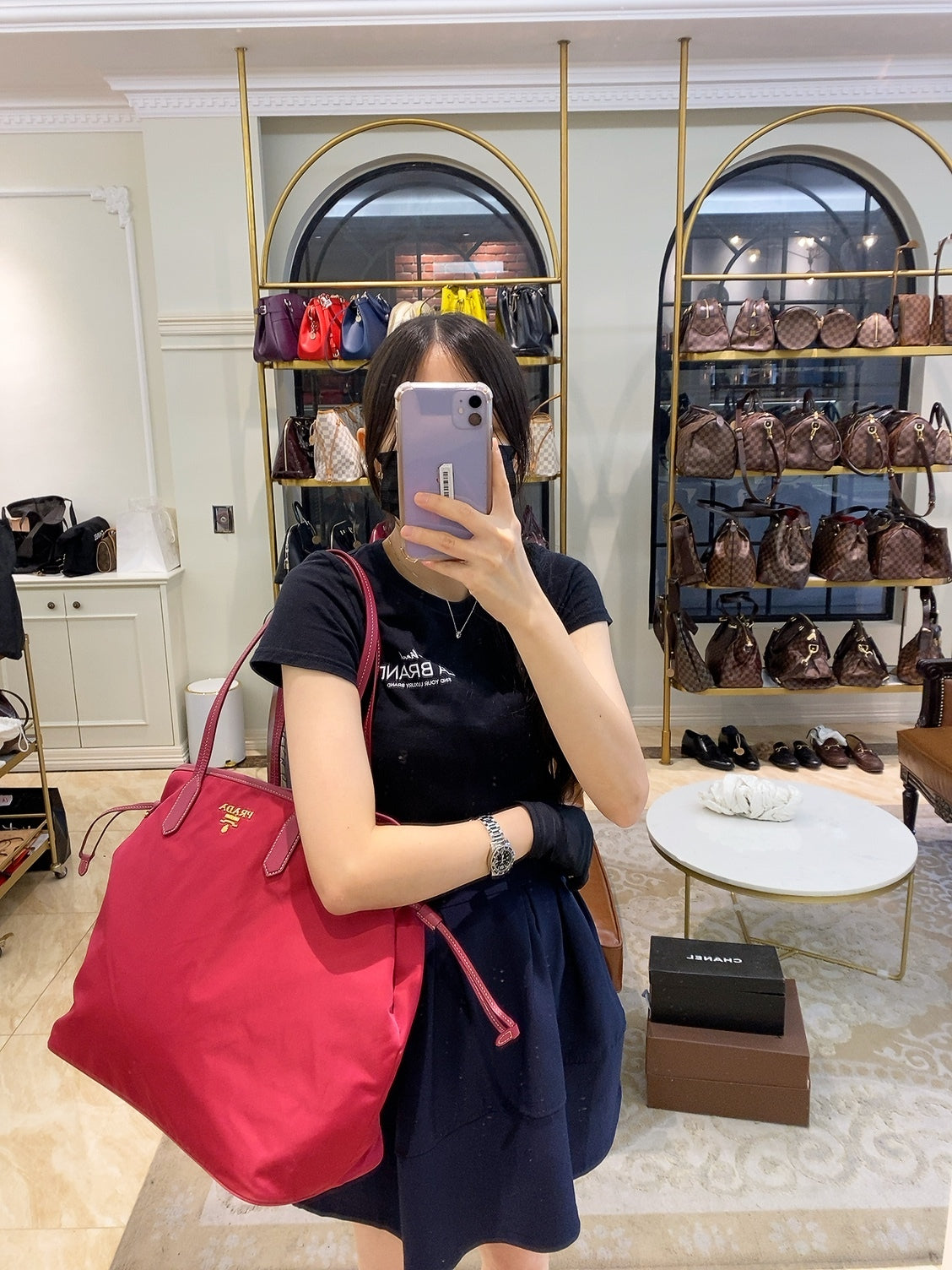 Prada Pink Nylon Tote Bag