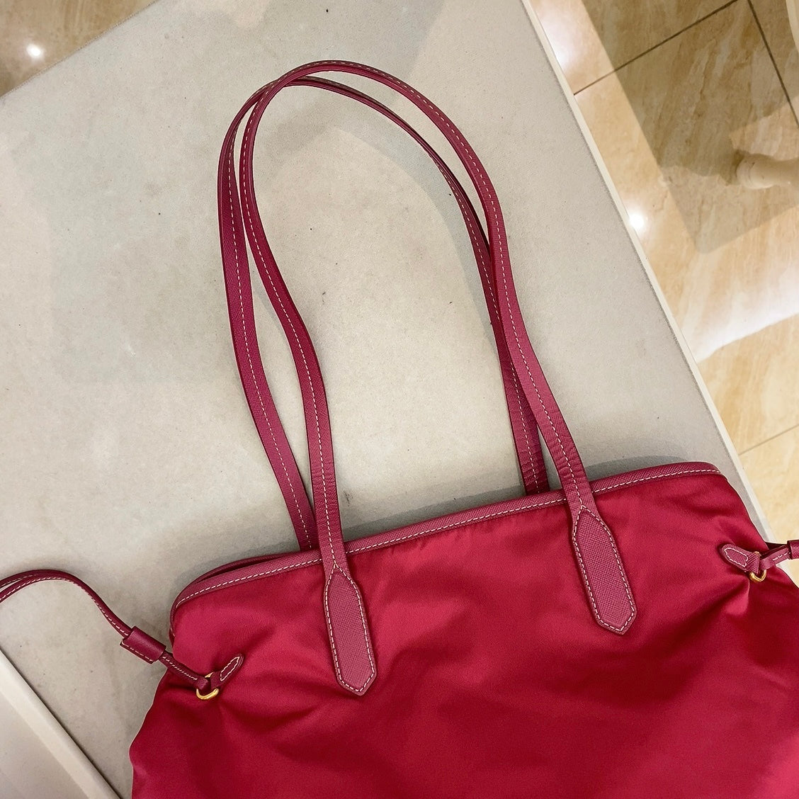 Prada Pink Nylon Tote Bag