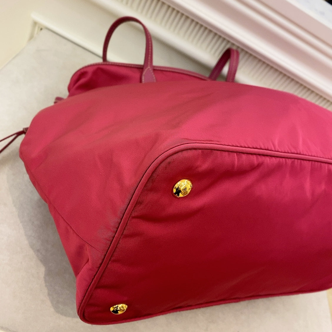 Prada Pink Nylon Tote Bag