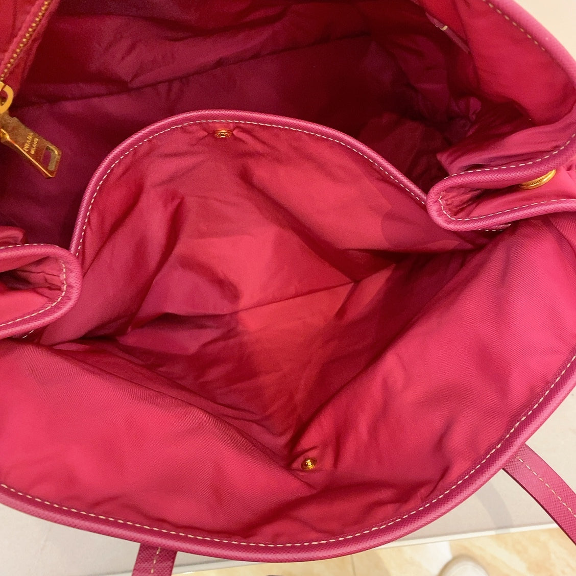 Prada Pink Nylon Tote Bag