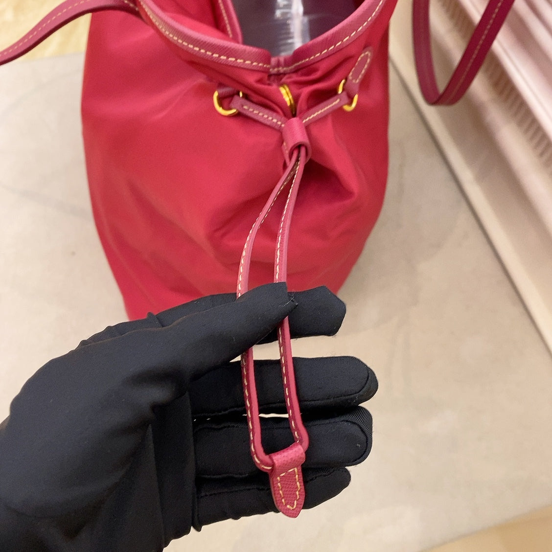 Prada Pink Nylon Tote Bag