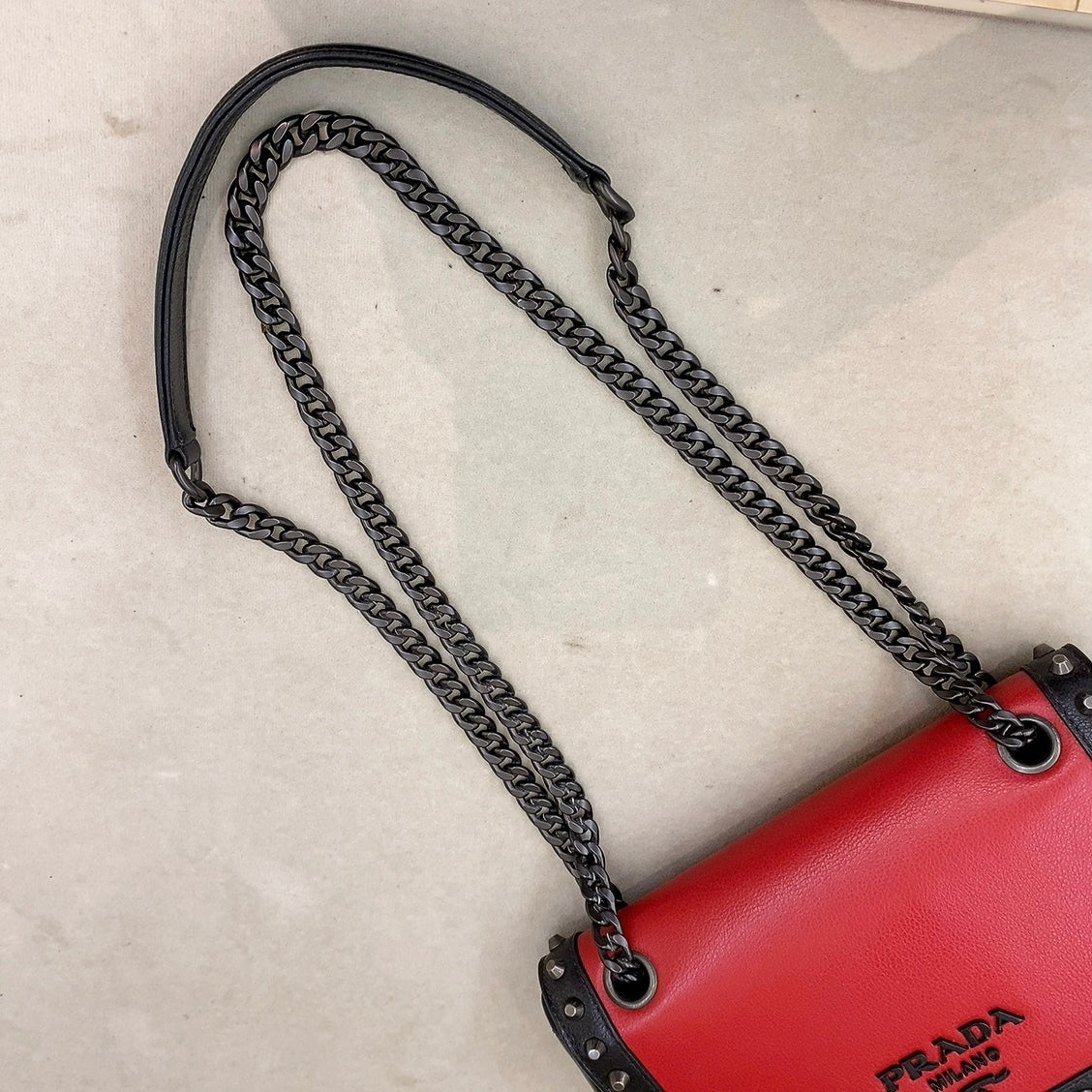 Prada Studded Crossbody Sling Bag