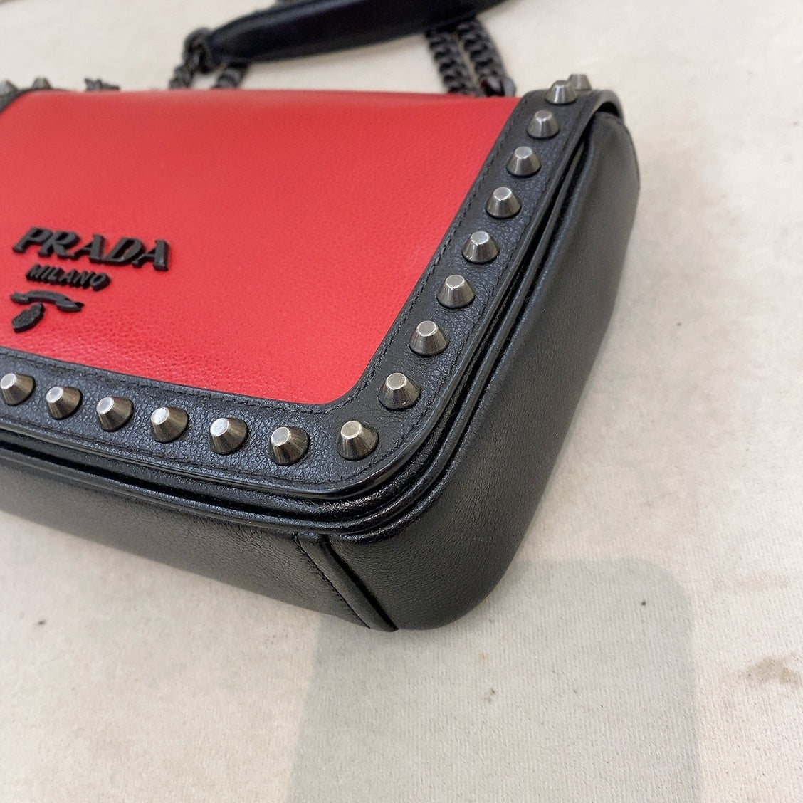 Prada Studded Crossbody Sling Bag