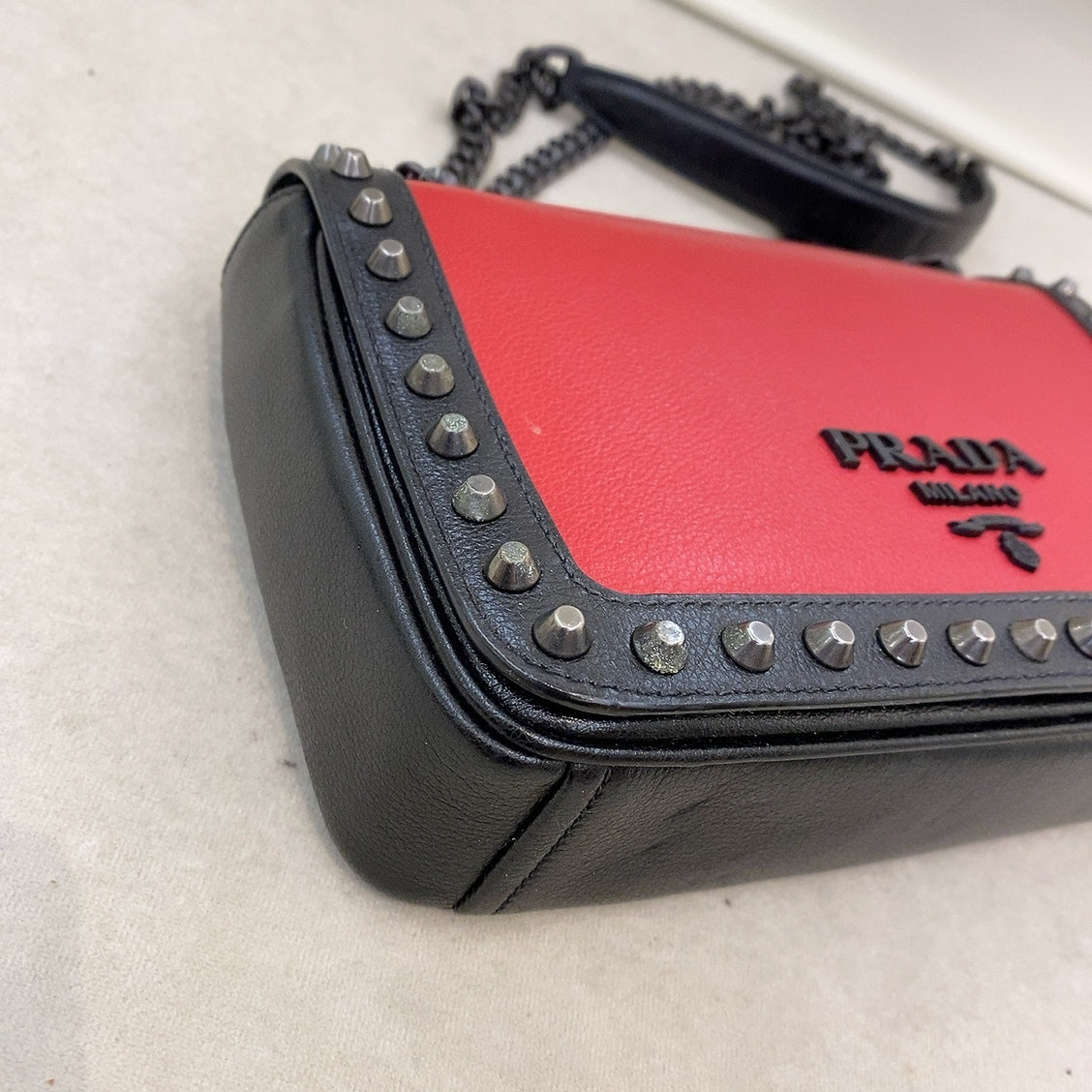 Prada Studded Crossbody Sling Bag