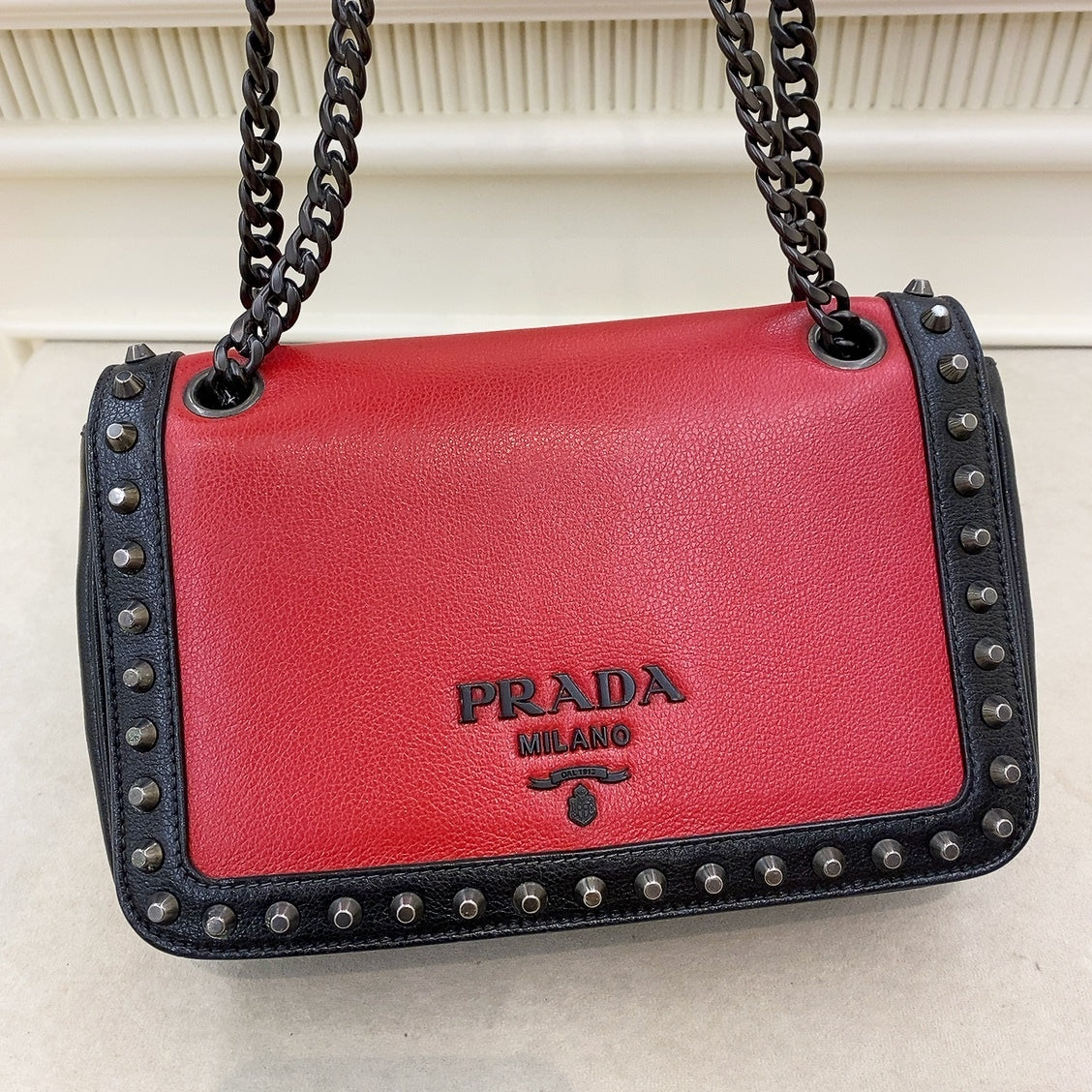 Prada Studded Crossbody Sling Bag