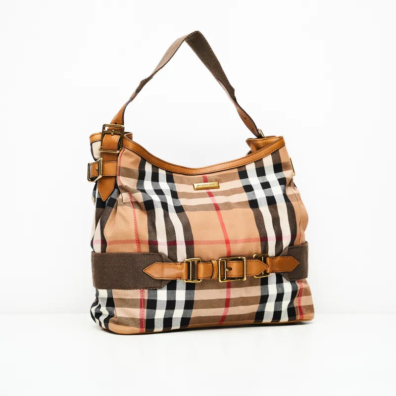 Burberry best sale check hobo