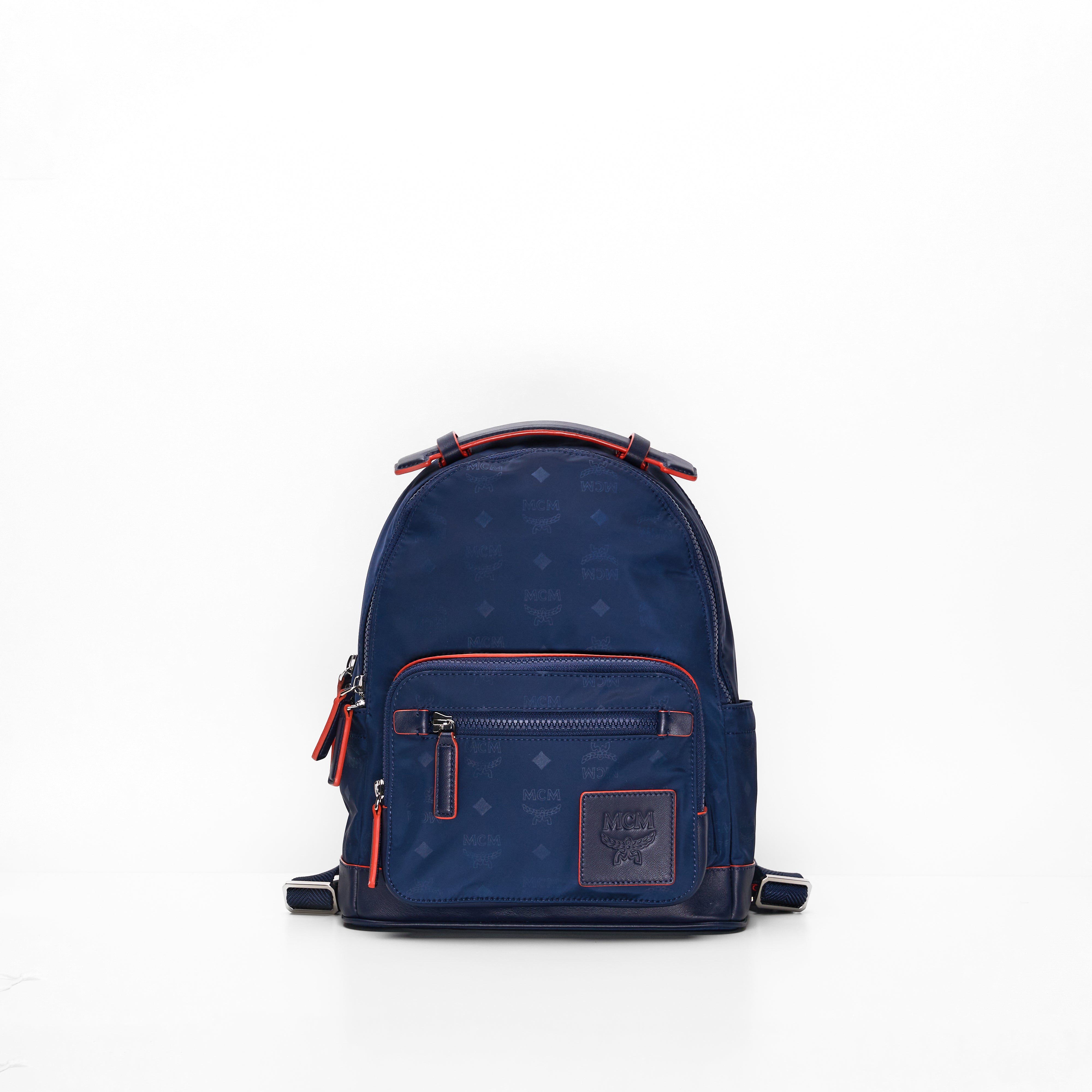 Navy blue mcm online backpack