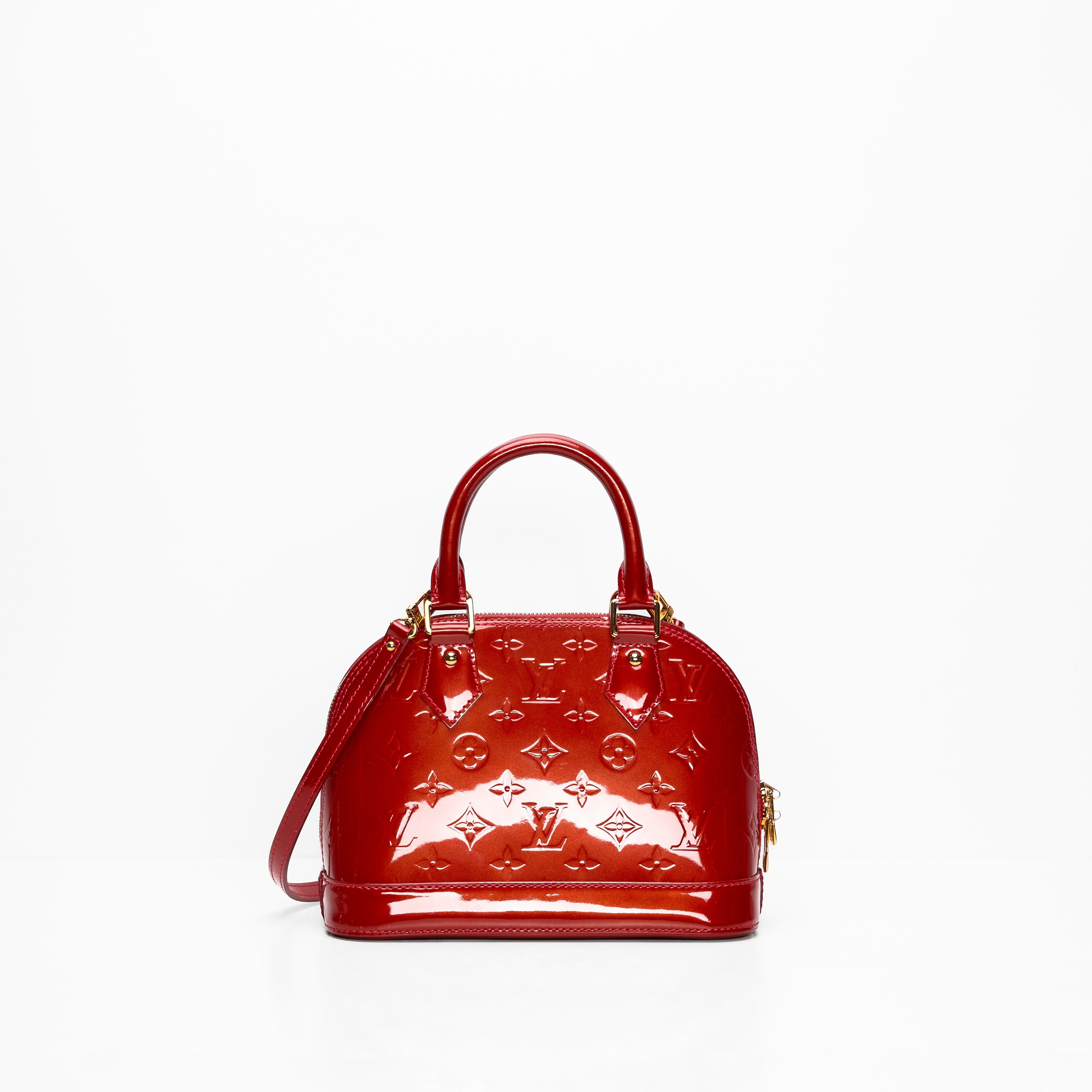 Lv alma best sale bb vernis red