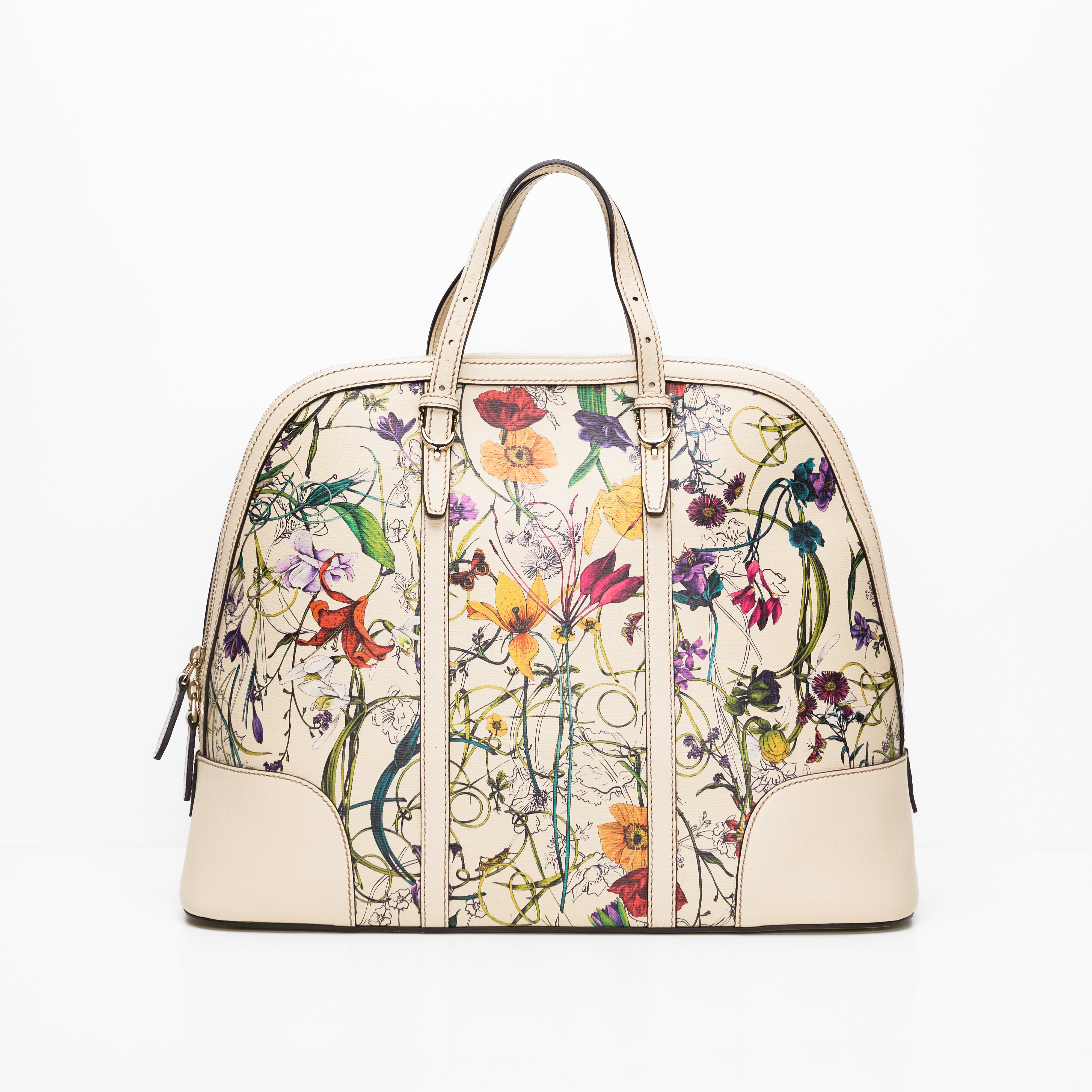 Gucci white cheap floral bag