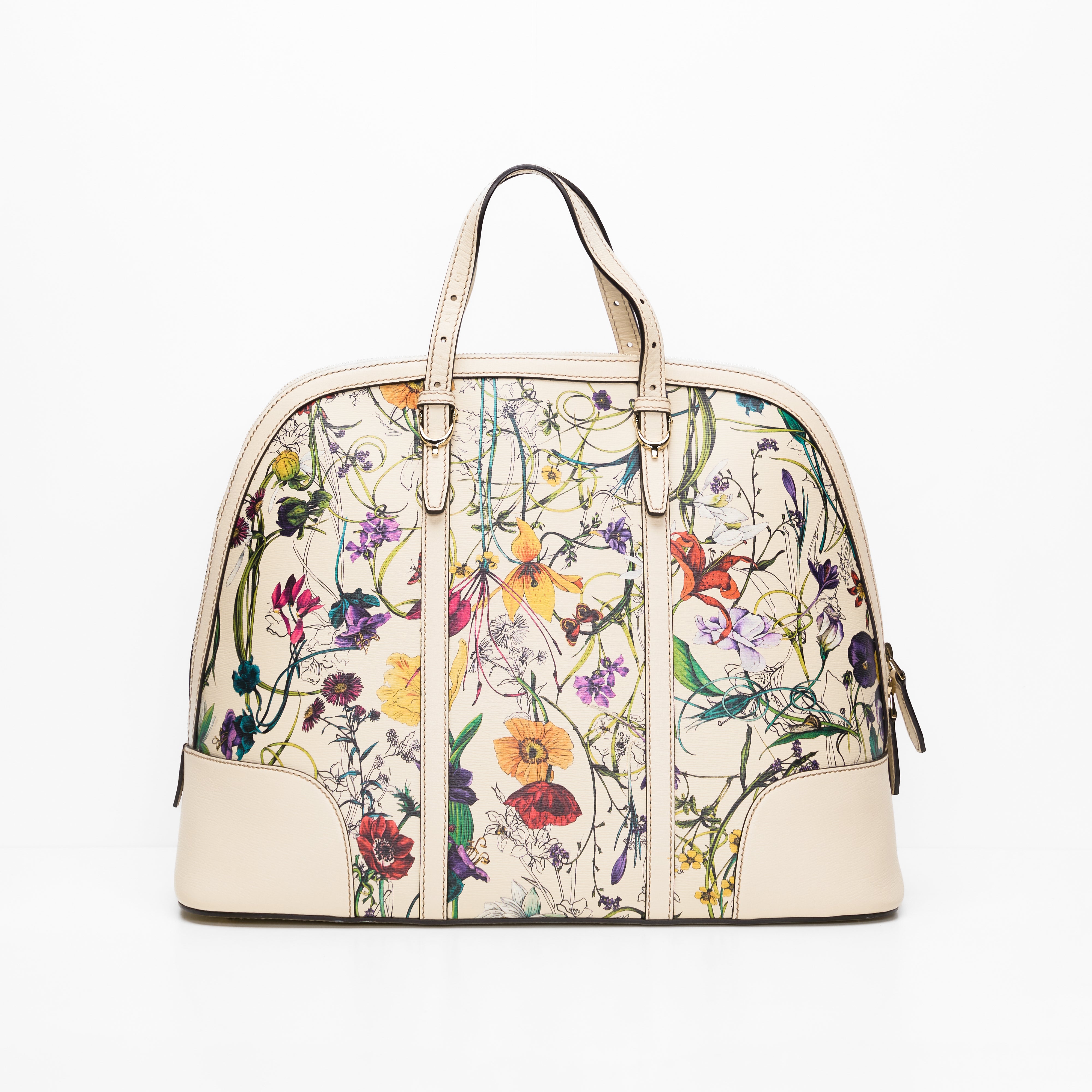 GUCCI WHITE FLORA HANDLE BAG