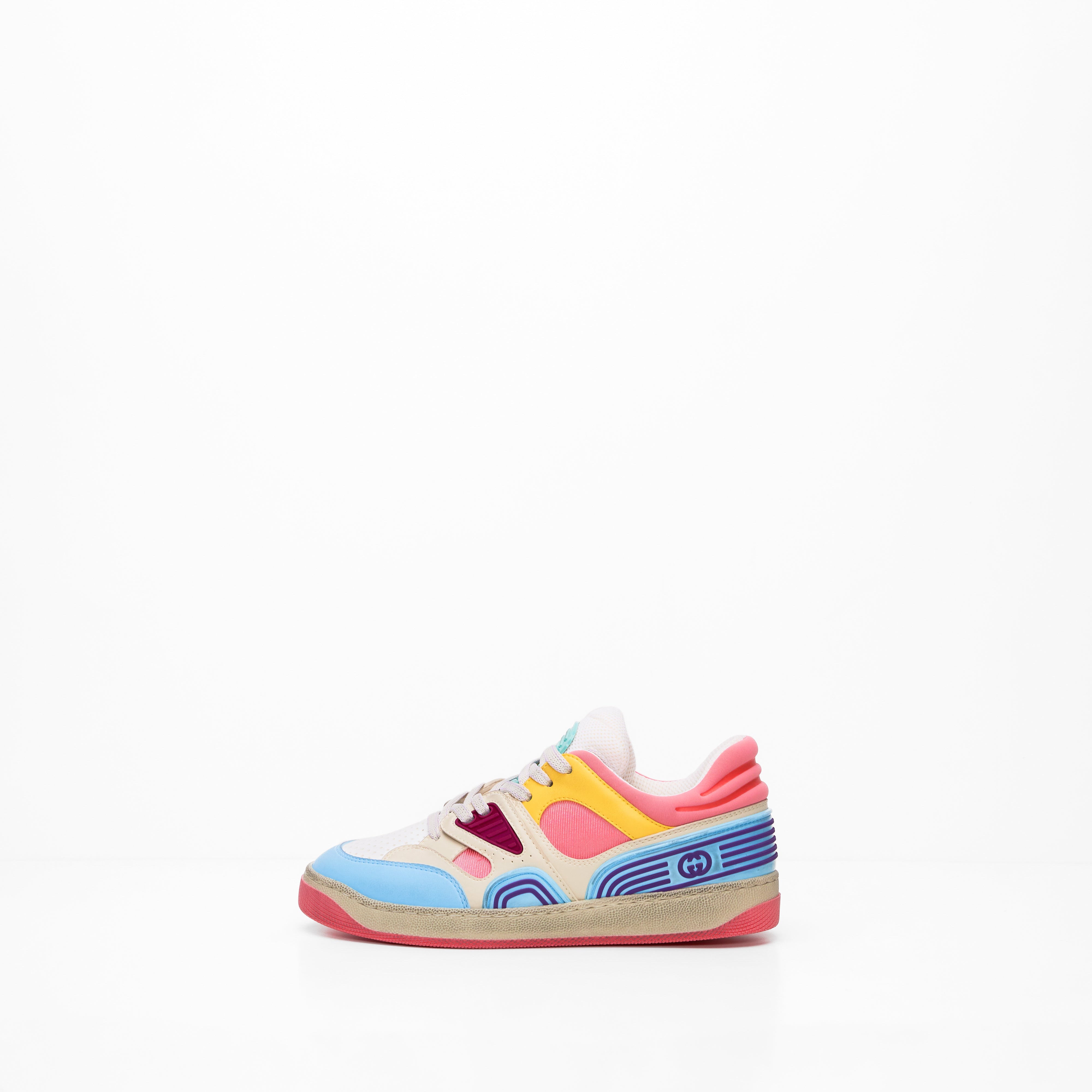 Gucci Sneakers Basket in cream/light blue/yellow