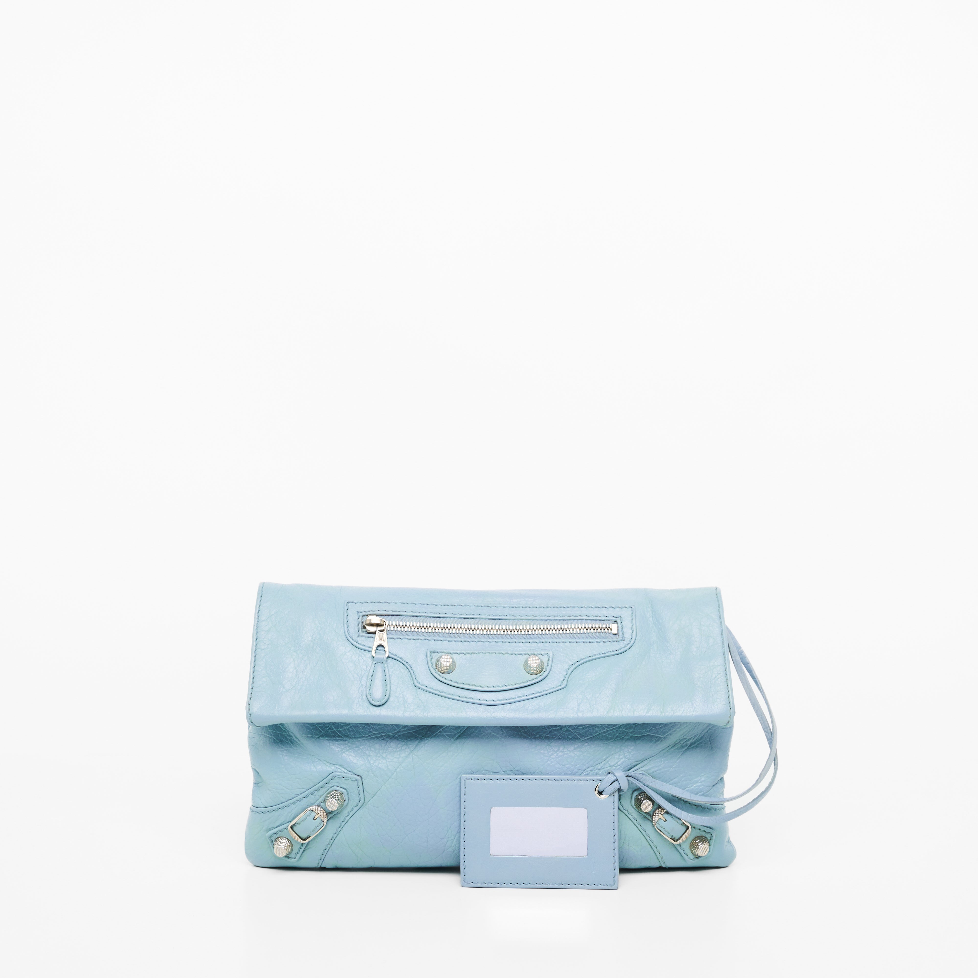 Balenciaga blue clutch fashion