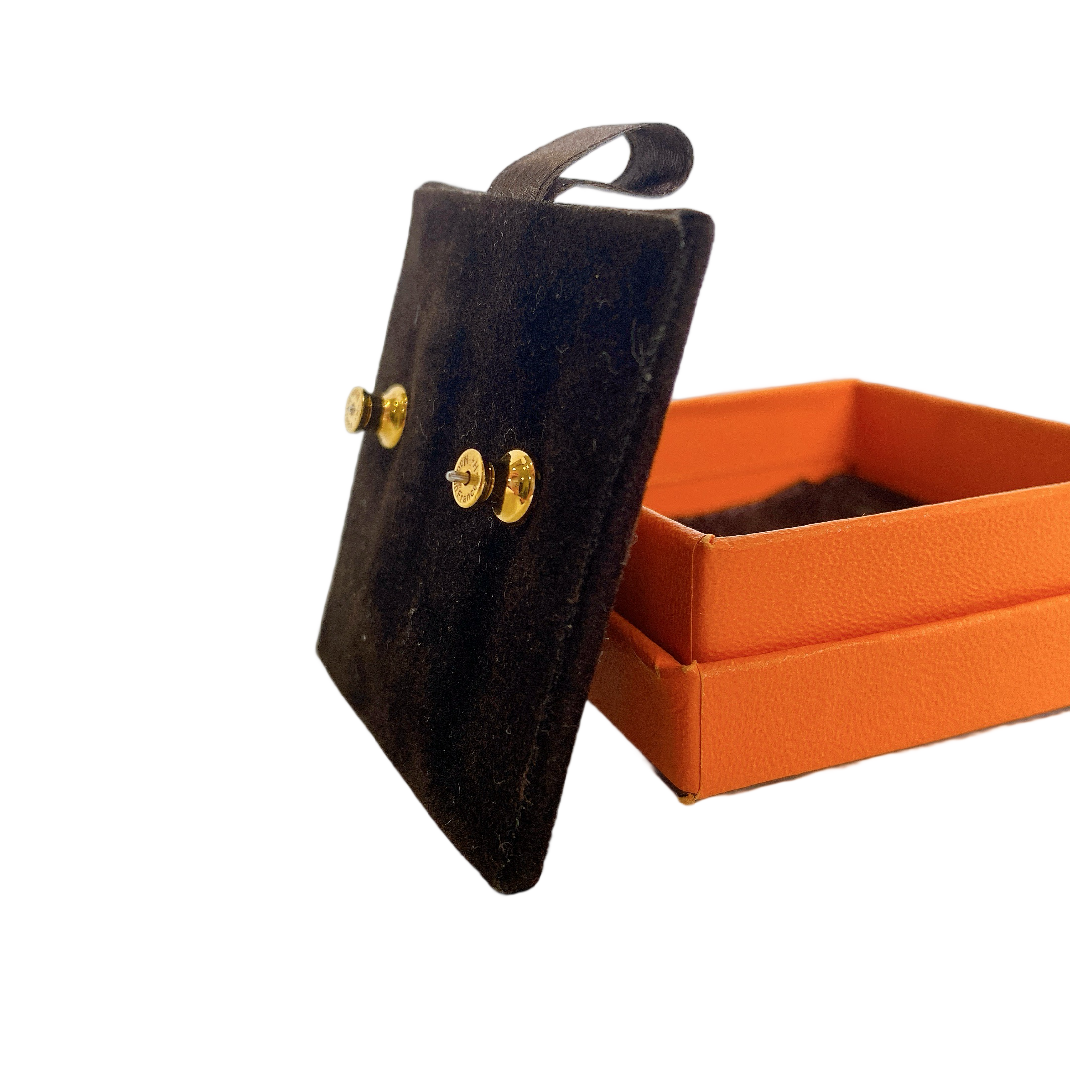 HERMES EARRING MINI POP H IN ORANGE