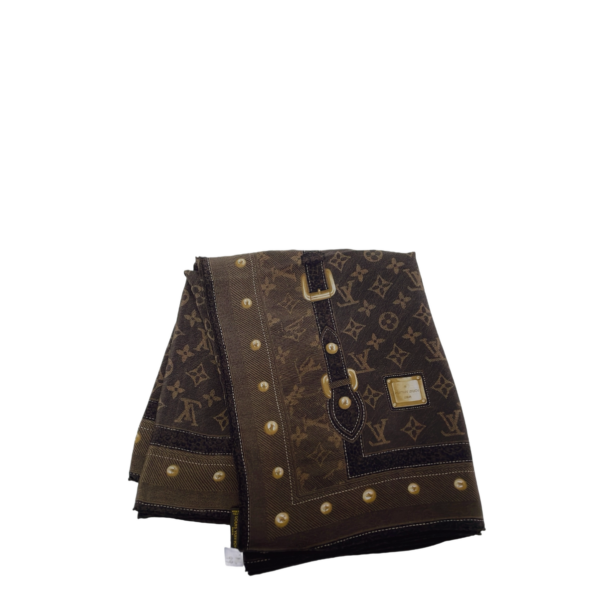 LV DENIM TRUNK PRINT SQUARE SCARF