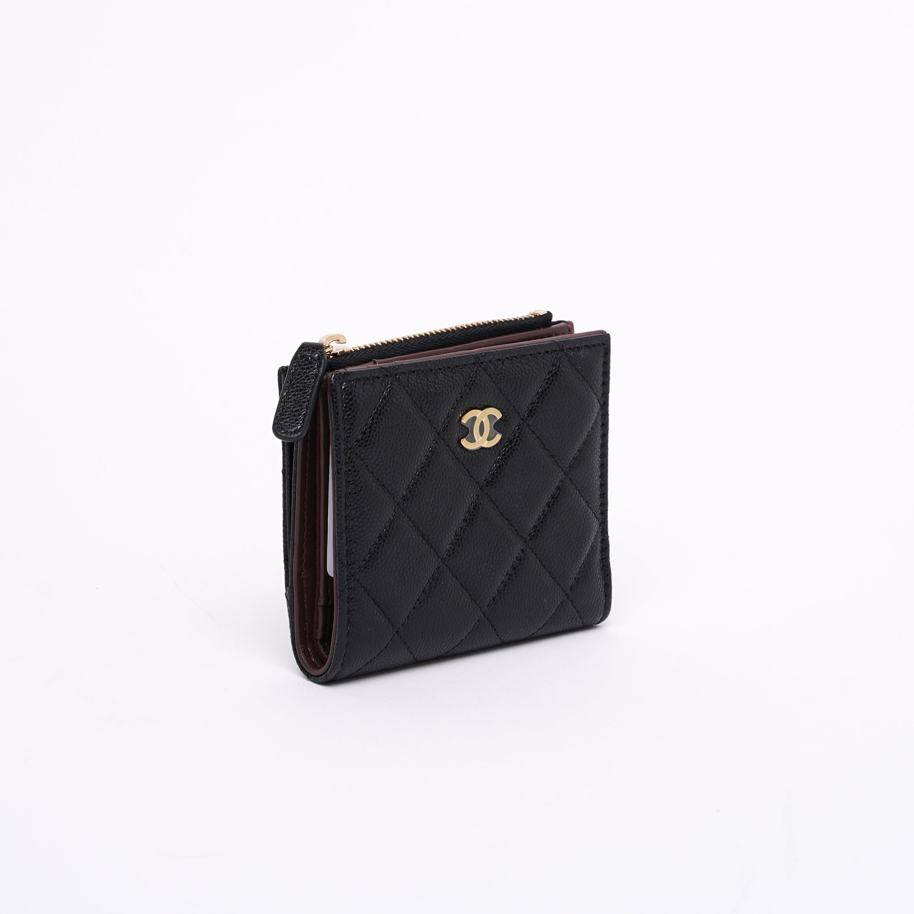 Chanel Short Wallet In Black