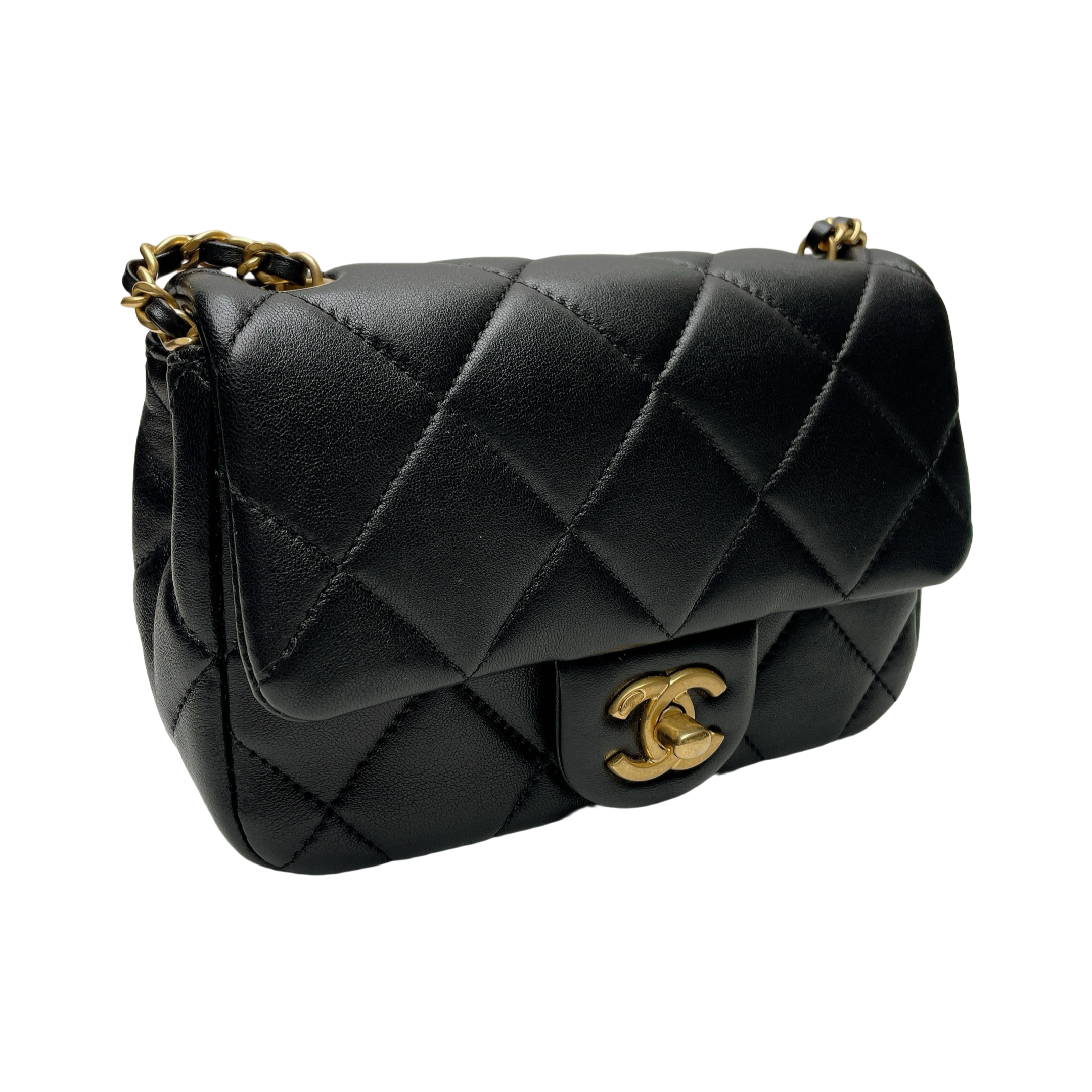 CHANEL FLAP MINI SQUARE DOUBLE PEARL CRUSH