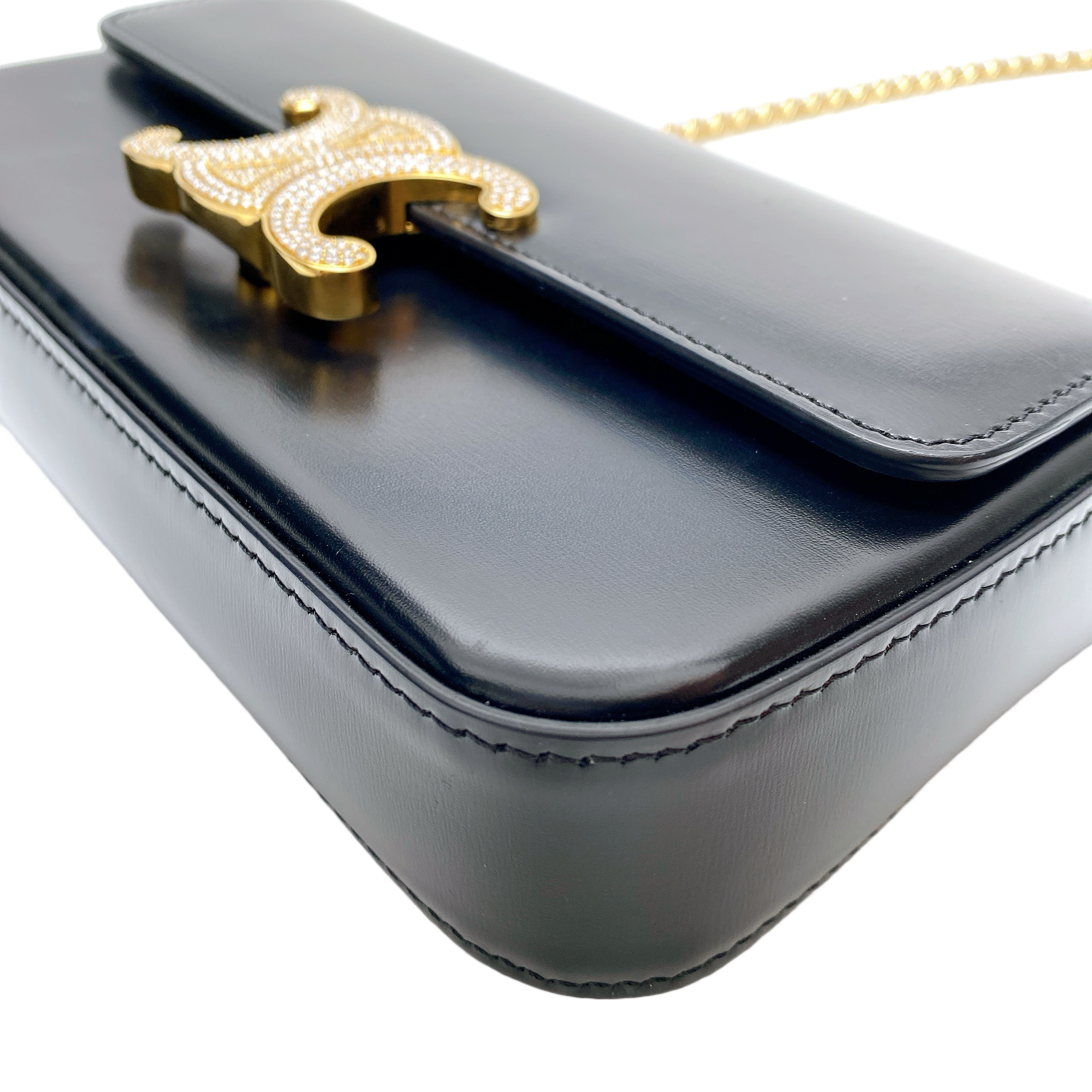 CELINE TRIOMPHE CLAUDE CHAIN SHOULDER BAG - DIAMOND LOGO