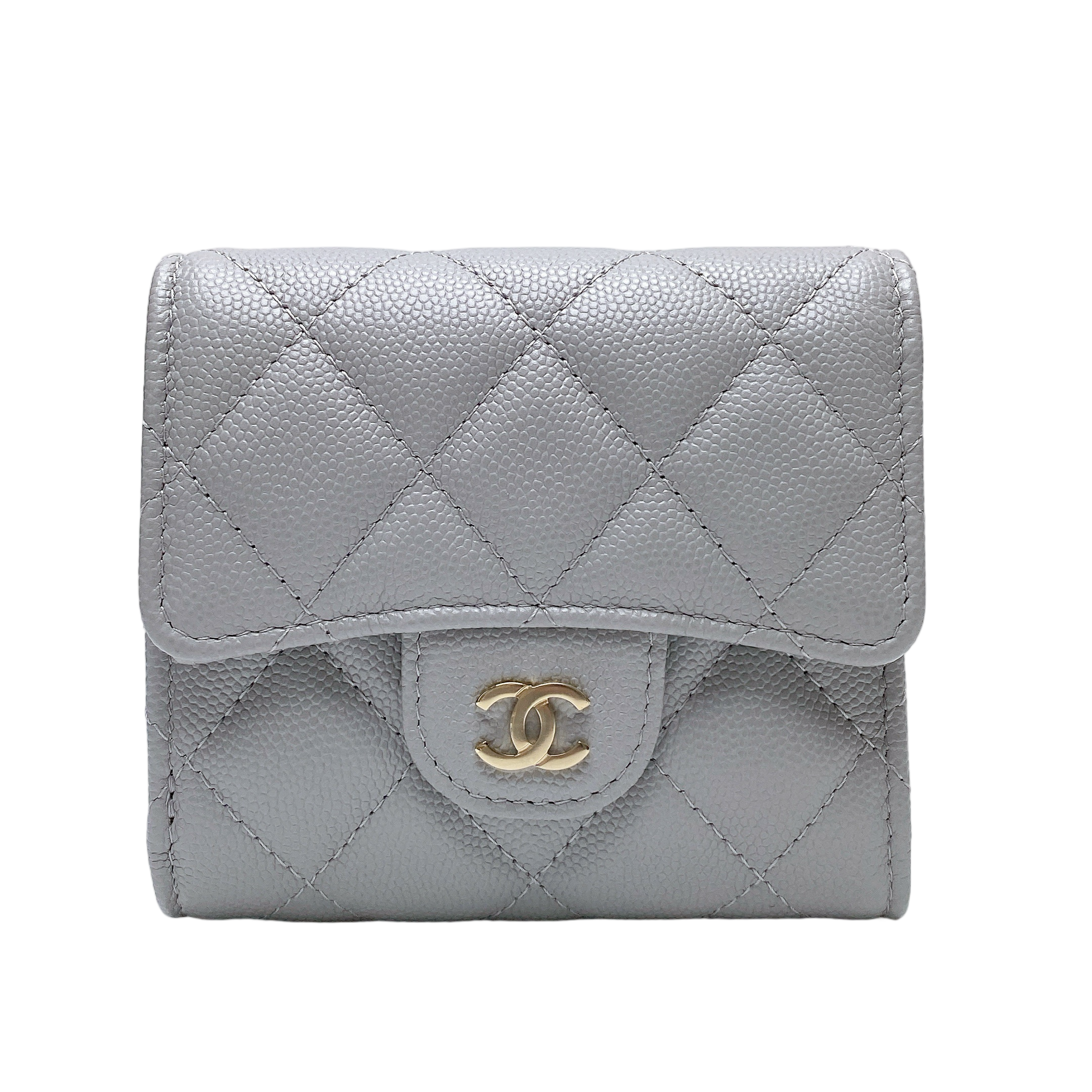 CHANEL SHORT WALLET IN GREY
