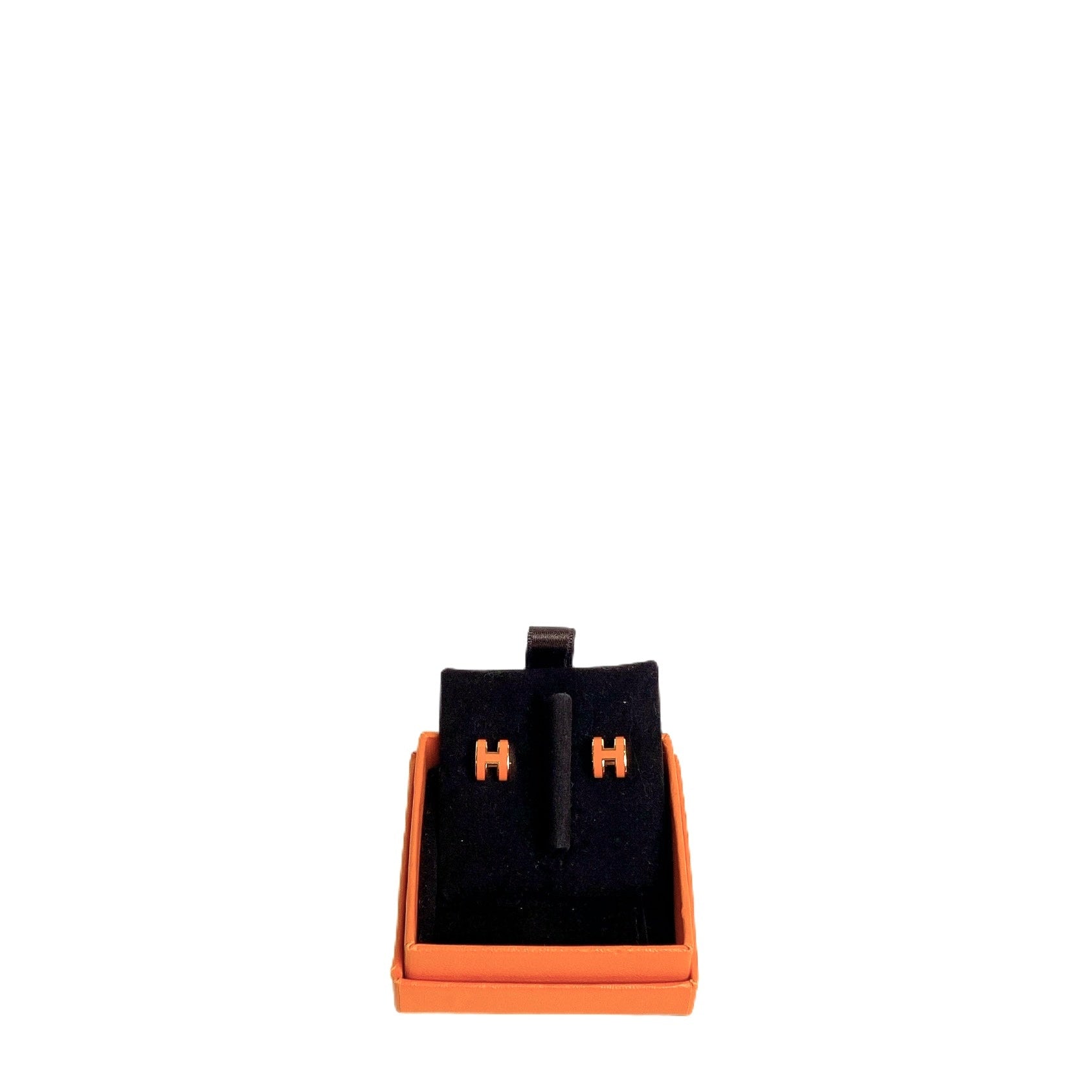 HERMES EARRING MINI POP H IN ORANGE