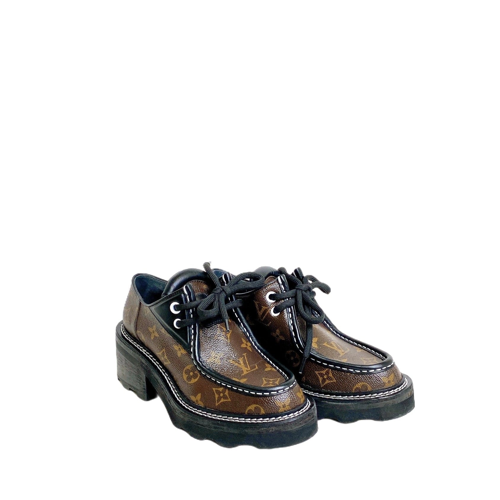 LV MONOGRAM CALFSKIN BEAUBOURG PLATFORM DERBY