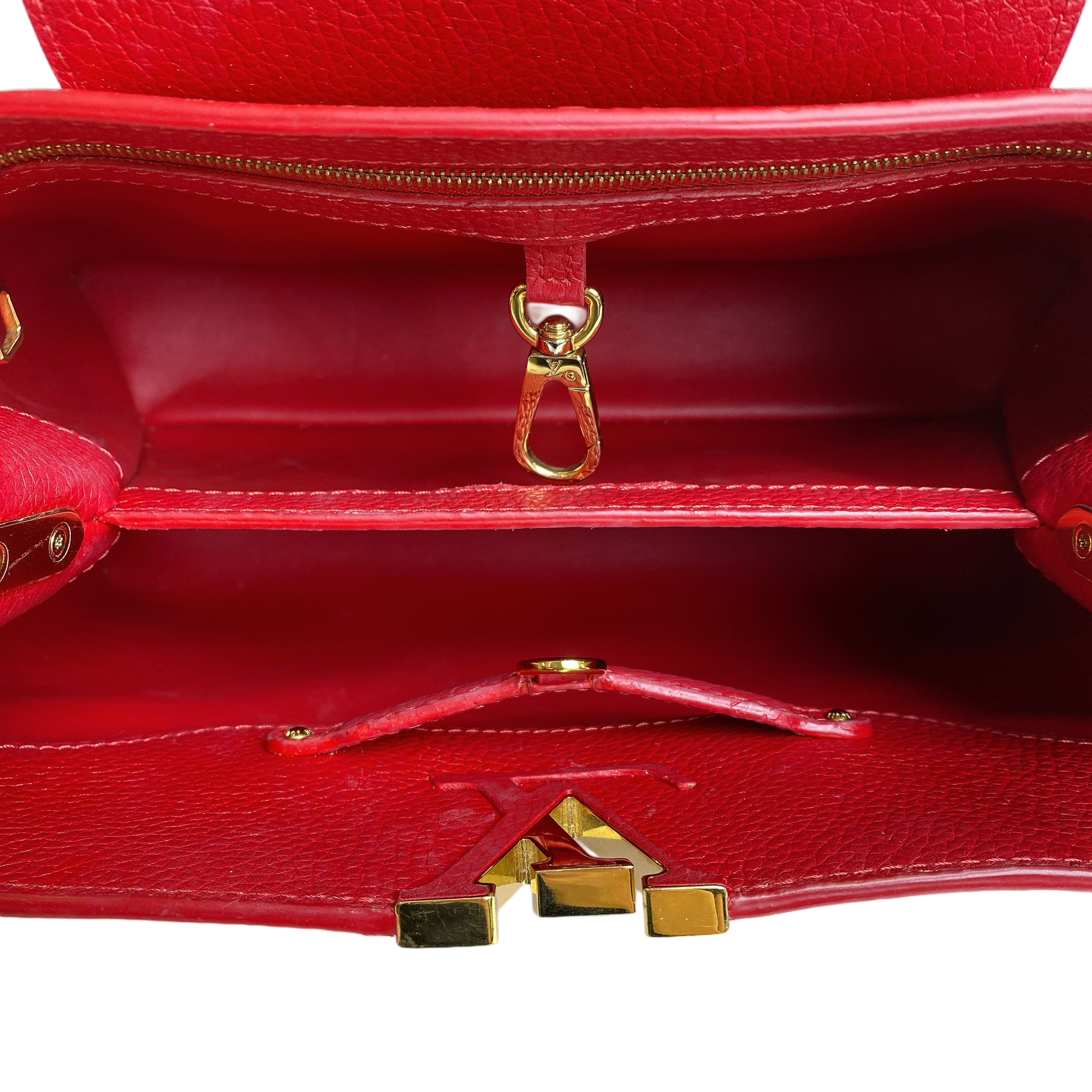 LV CAPUCINES MM IN RED