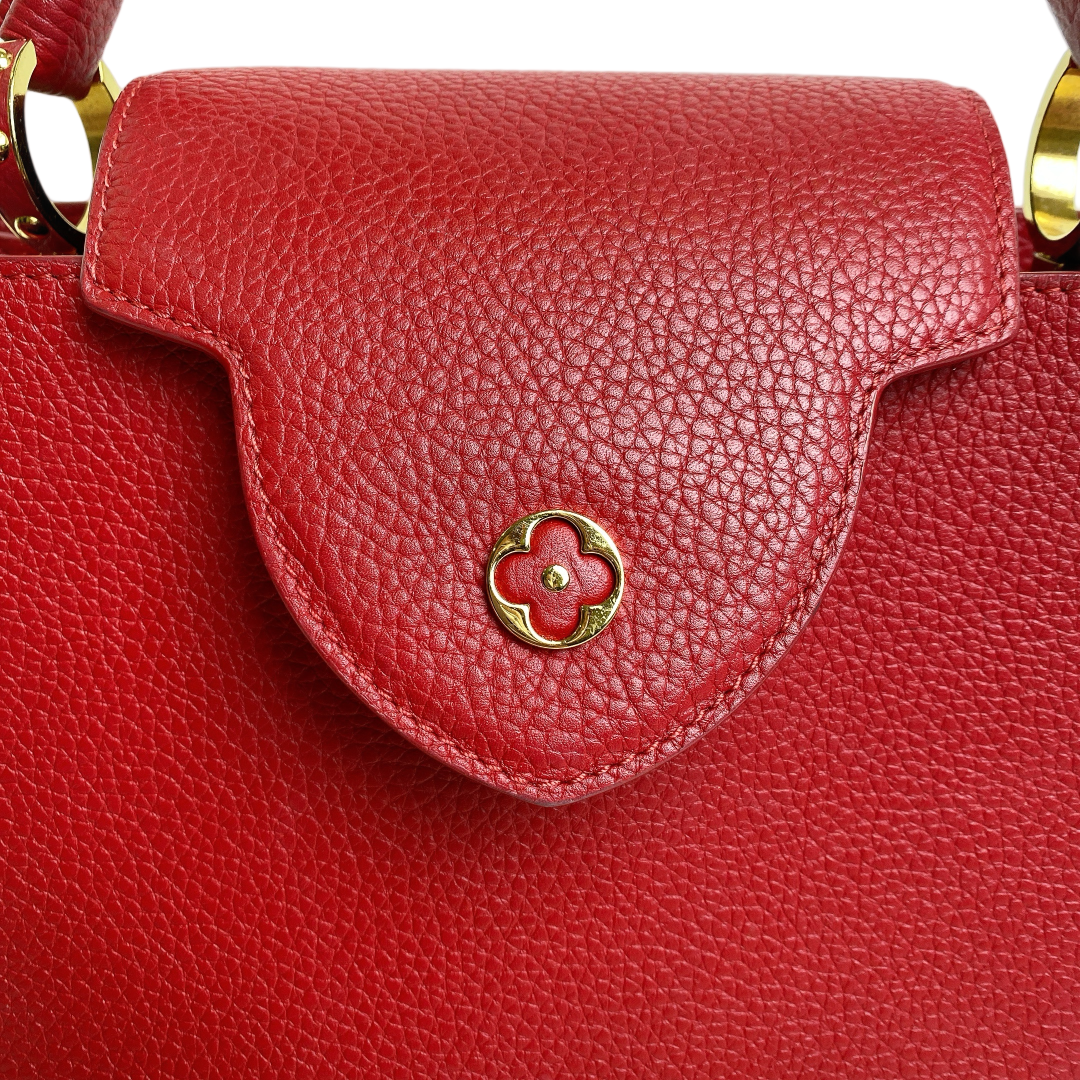 LV CAPUCINES MM IN RED