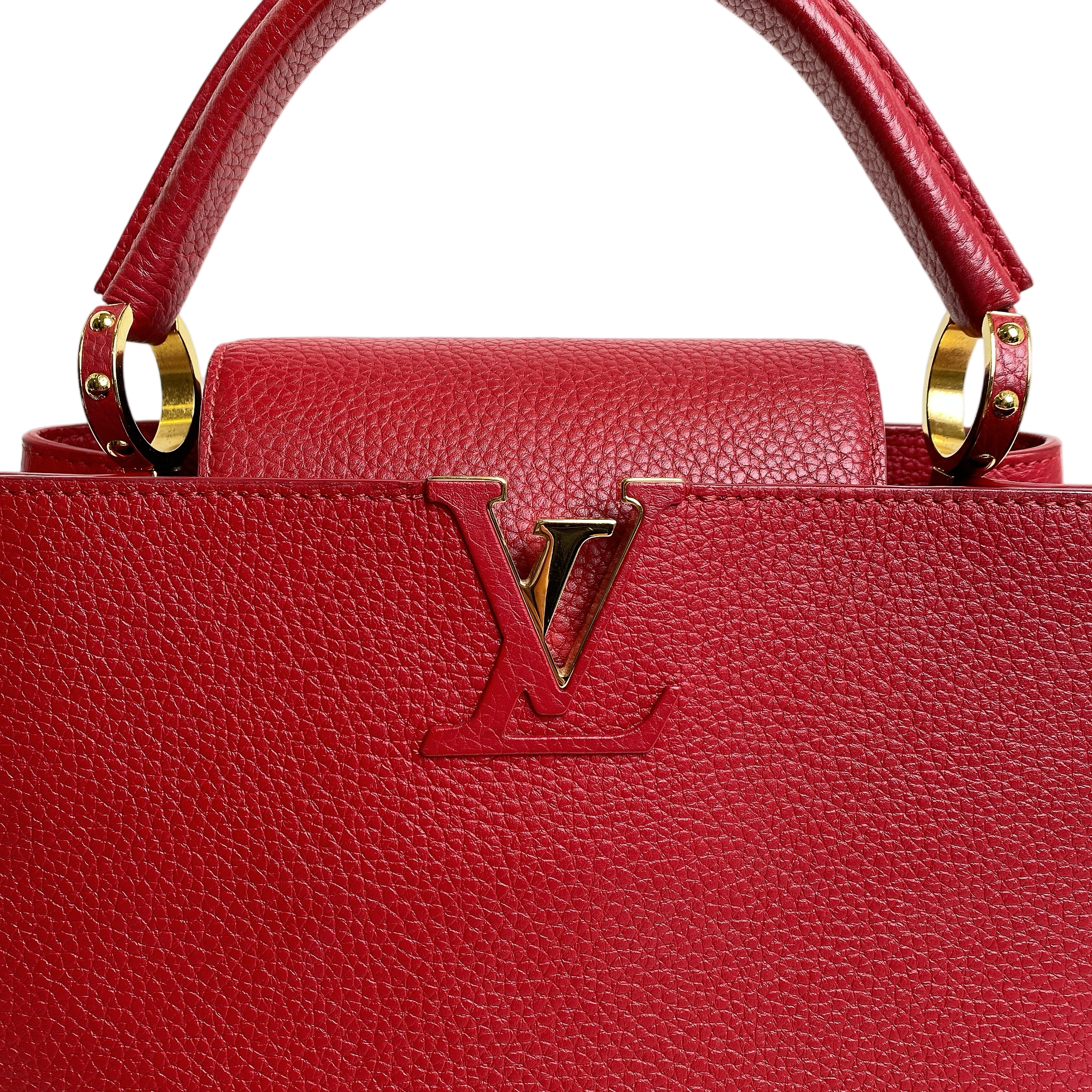 LV CAPUCINES MM IN RED