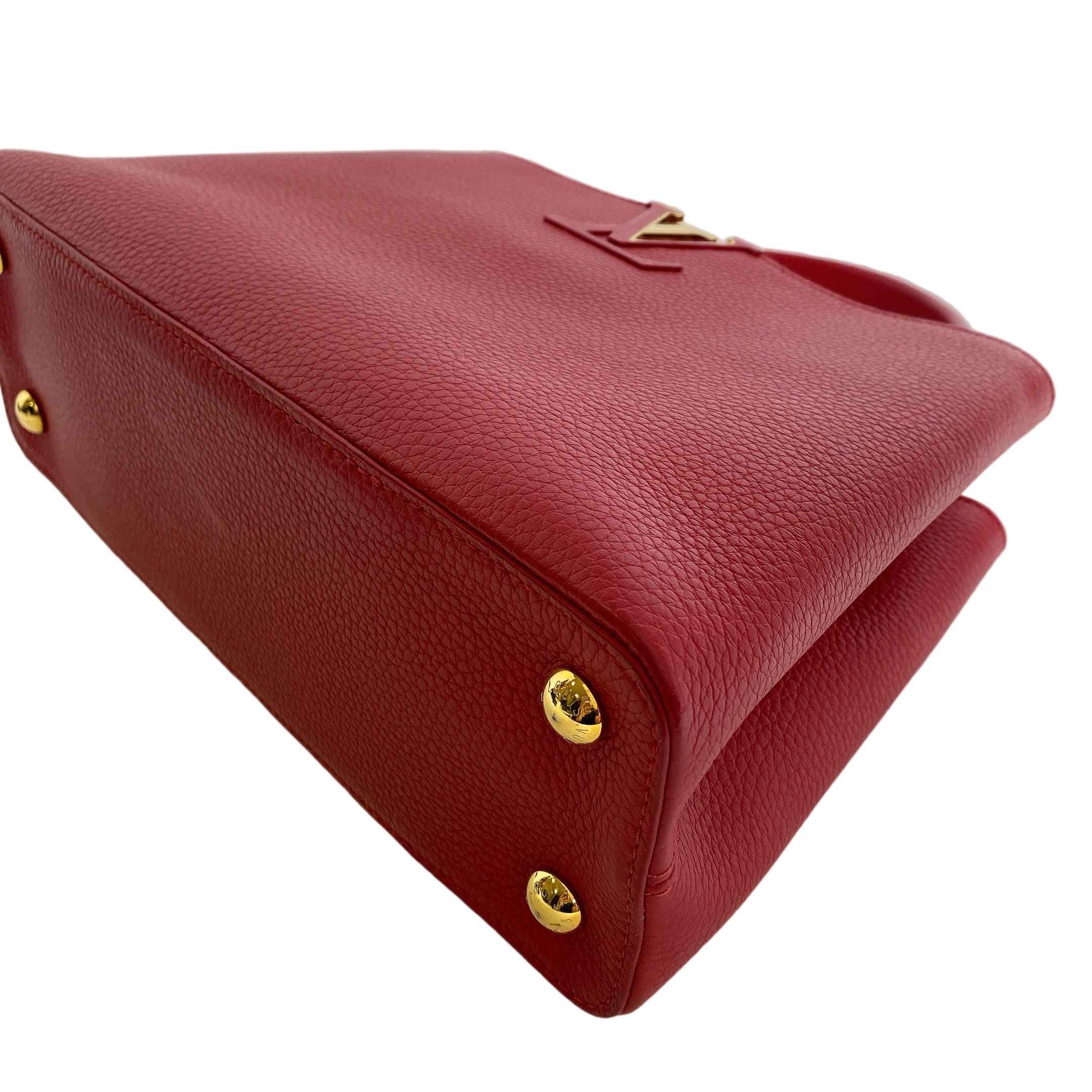 LV CAPUCINES MM IN RED