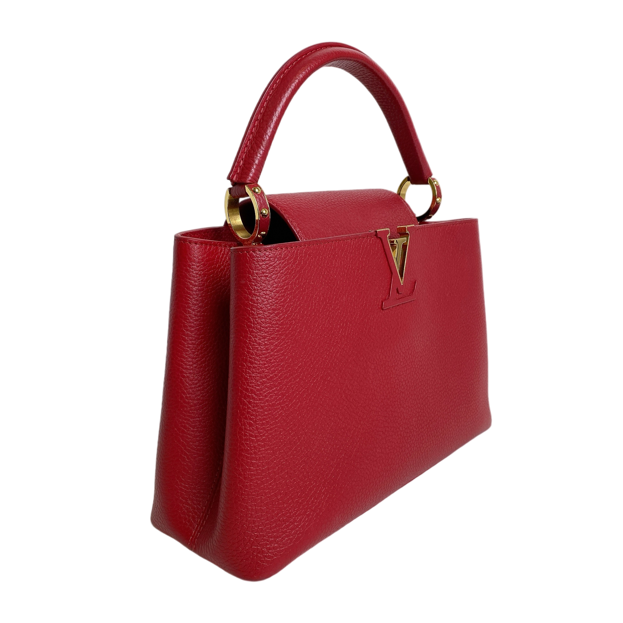 LV CAPUCINES MM IN RED
