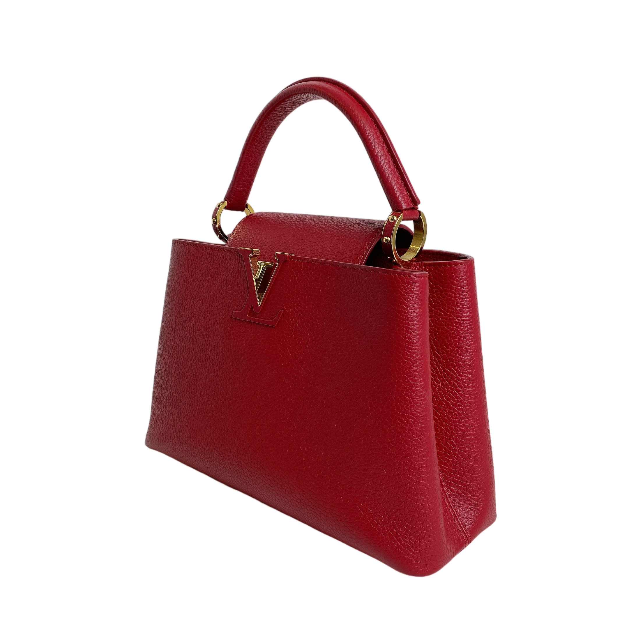 LV CAPUCINES MM IN RED